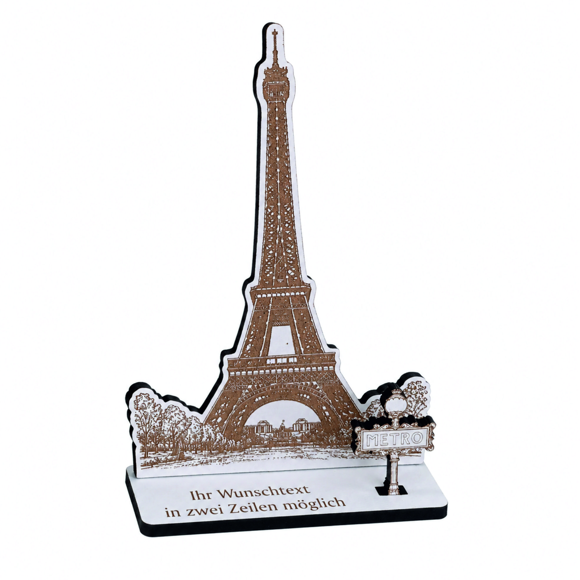 Reisegutschein Paris Eiffelturm personalisiert - Schild für Geld Gutschein - 11 x 15 cm