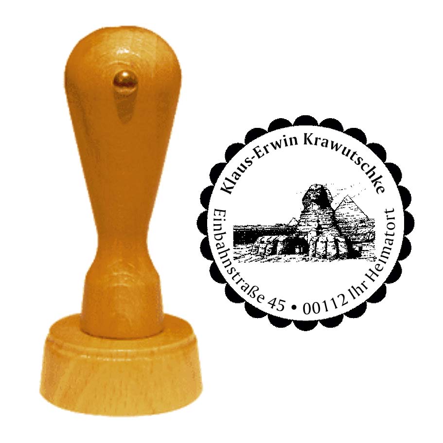 Adressenstempel « GROßE SPHINX VON GIZEH » mit persönlichem Wunschtext