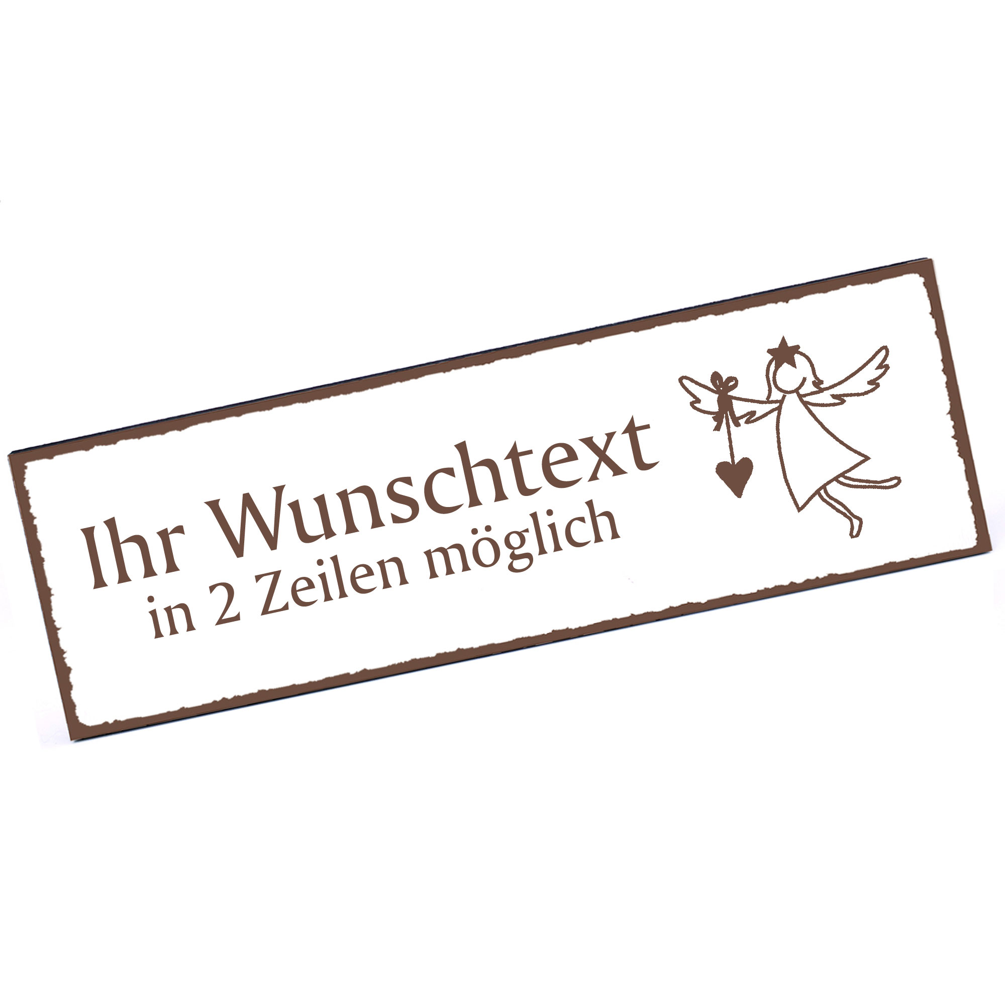 Türschild Engel Schutzengel mit Herz  Namensschild personalisiert mit Gravur - 150mm x 50mm - selbst