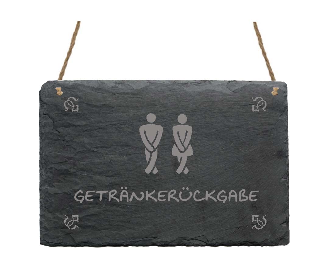 Schiefertafel « Getränkerückgabe »