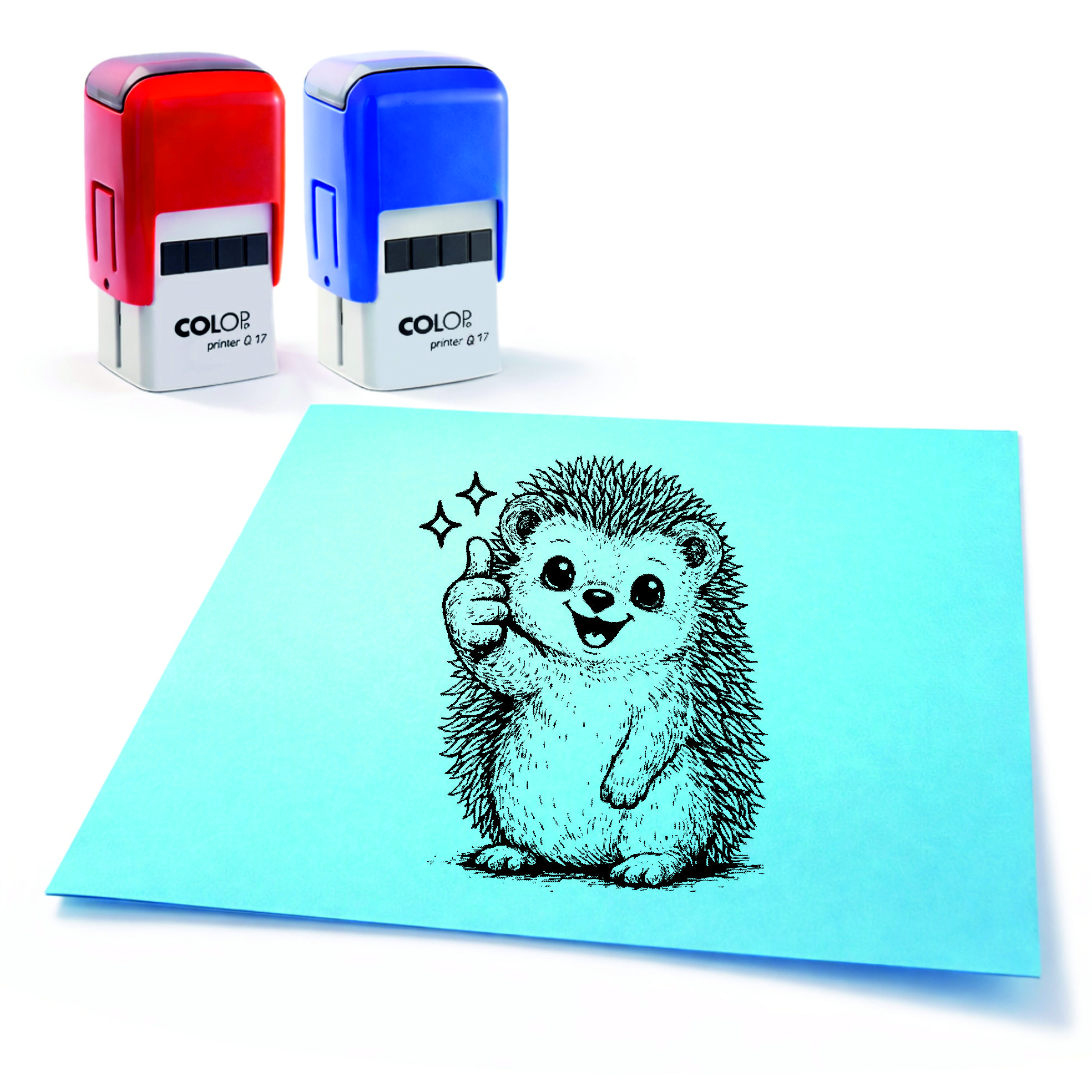  Lehrer Automatikstempel Igel Motivationsstempel Schüler – Tiermotive Daumen hoch – Abdruck 16 x 16 mm