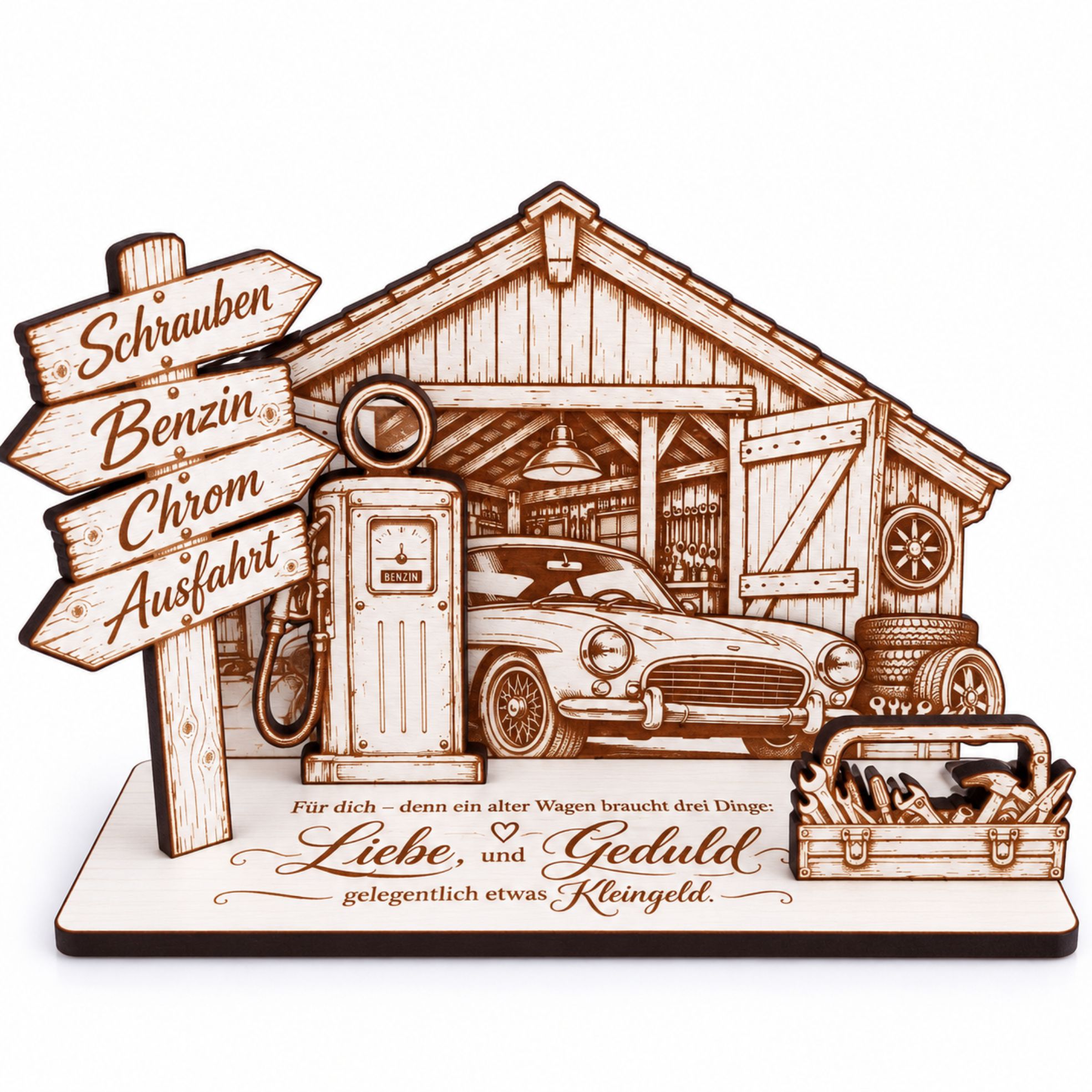 Oldtimer Geldgeschenk Nostalgie Geschenk für Oldtimer-Fans 14x8cm