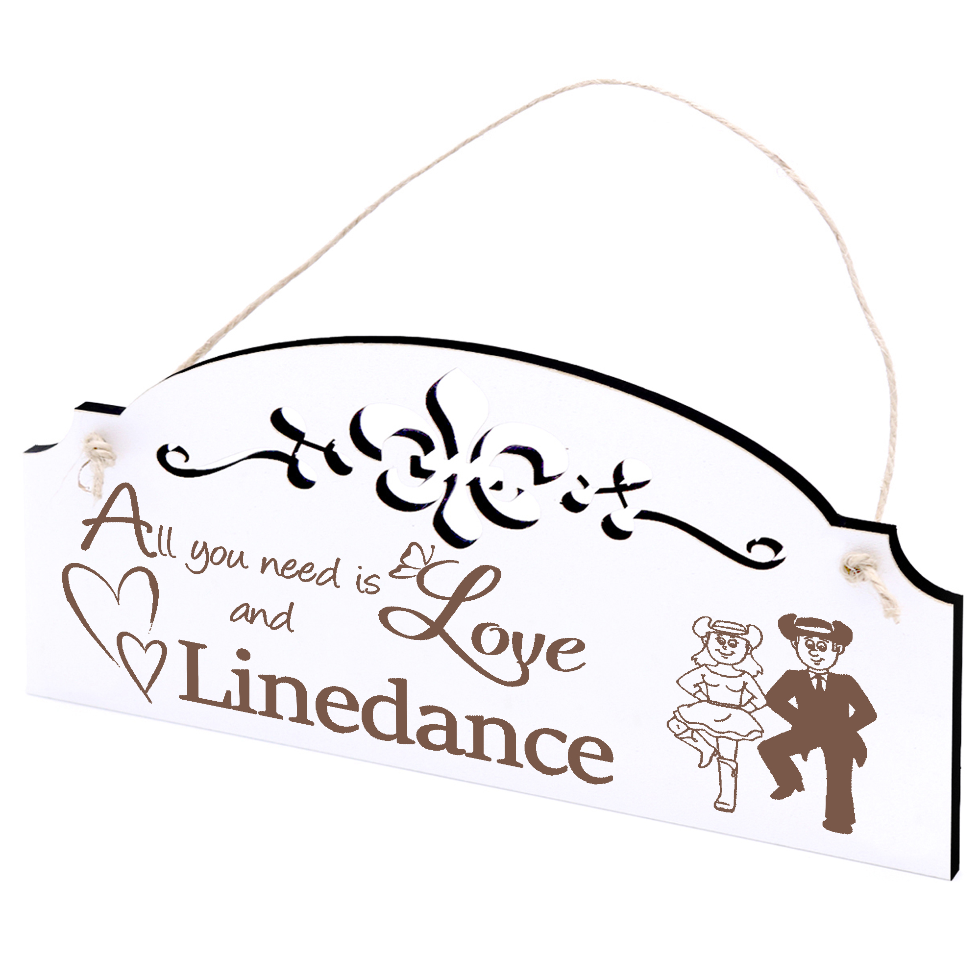 Schild Linedance Deko 20x10cm - All you need is Love and Linedance - Holz