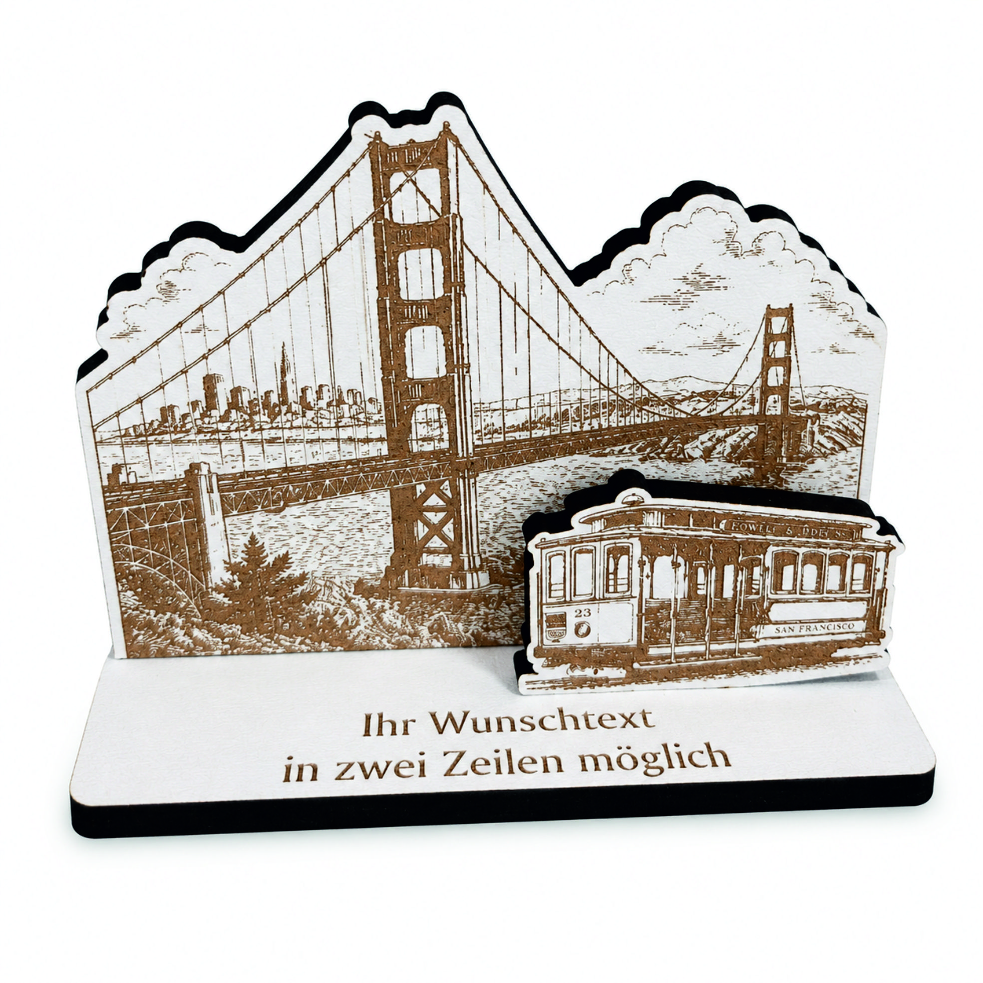Reisegutschein San Francisco Golden Gate Bridge personalisiert - Schild für Geld Gutschein - 11 x 8,5 cm