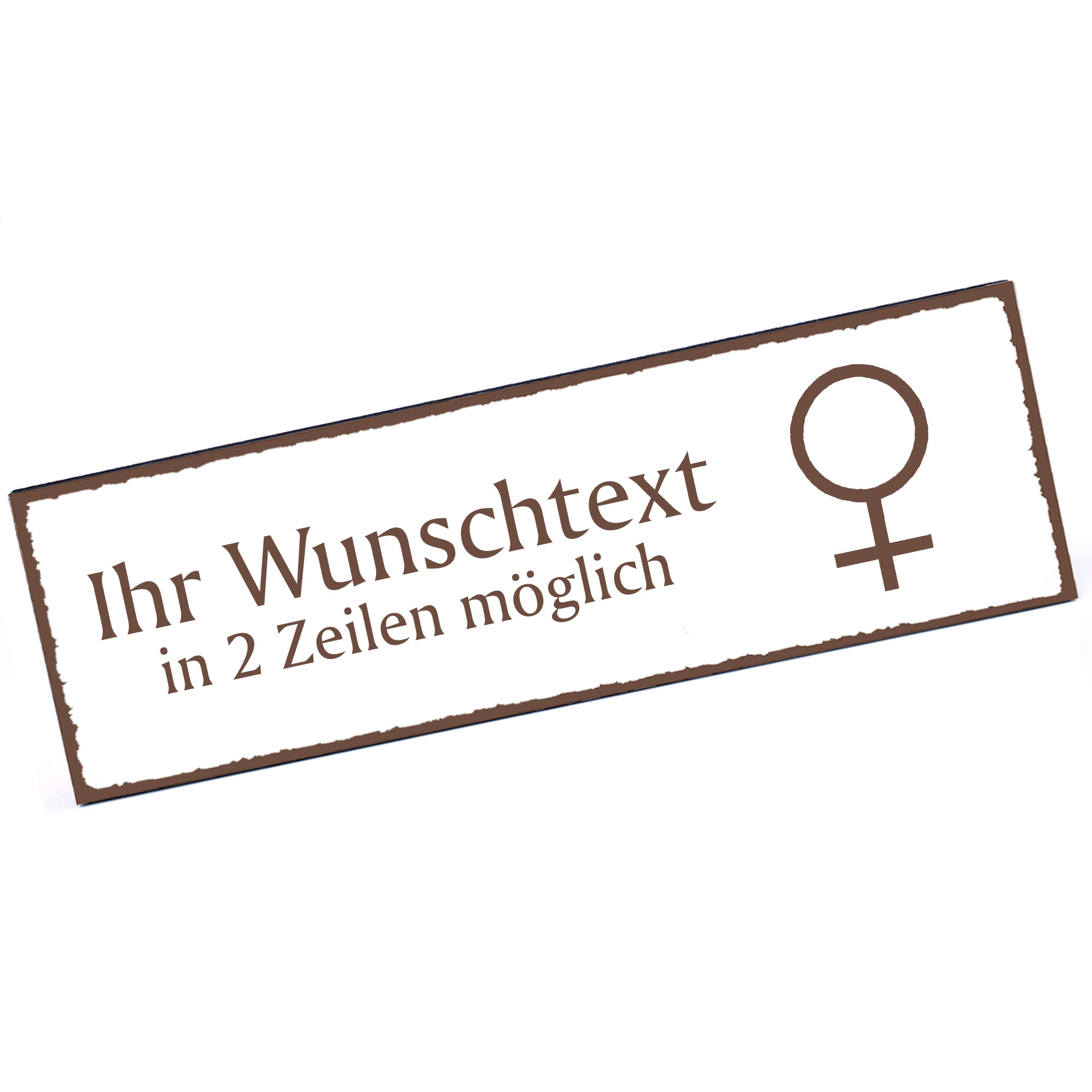 Türschild Frau Symbol  Namensschild personalisiert mit Gravur - 150mm x 50mm - selbstklebend