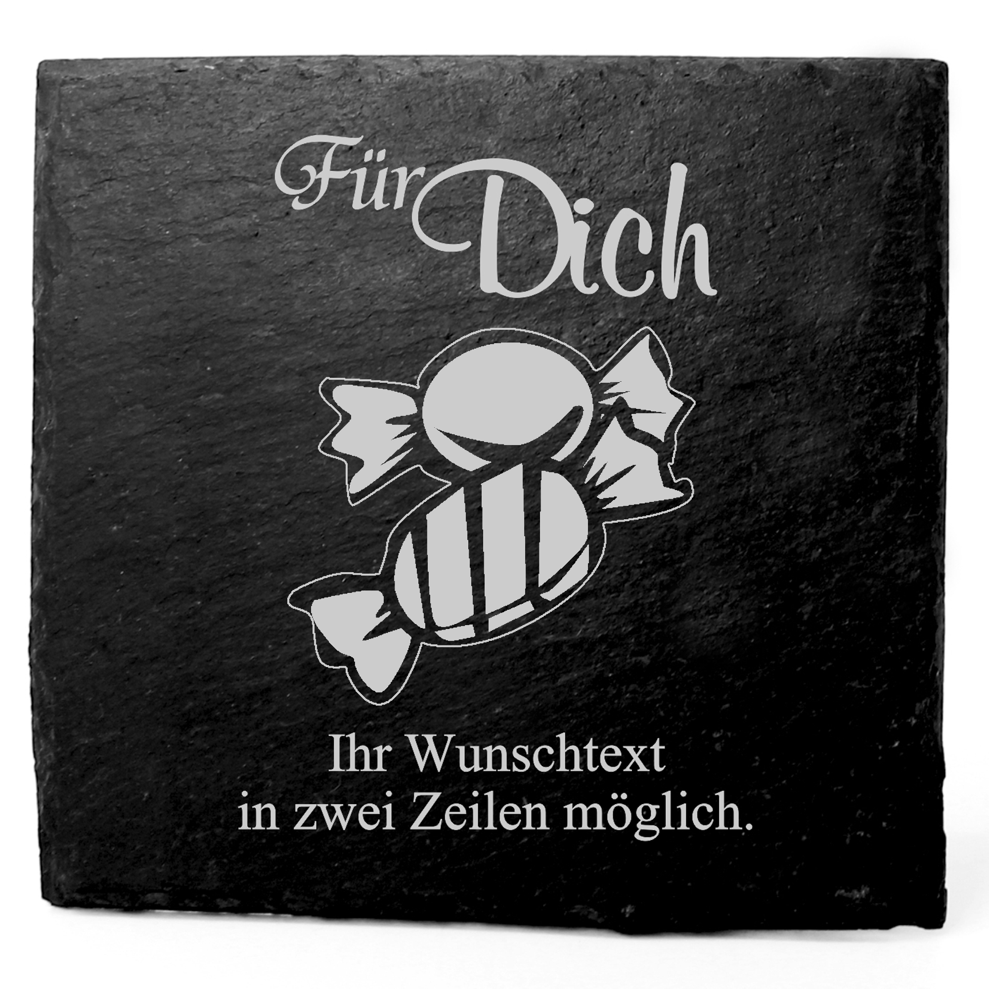 Deko Schiefer Untersetzer personalisiert Bonbons - Für Dich - 11x11cm