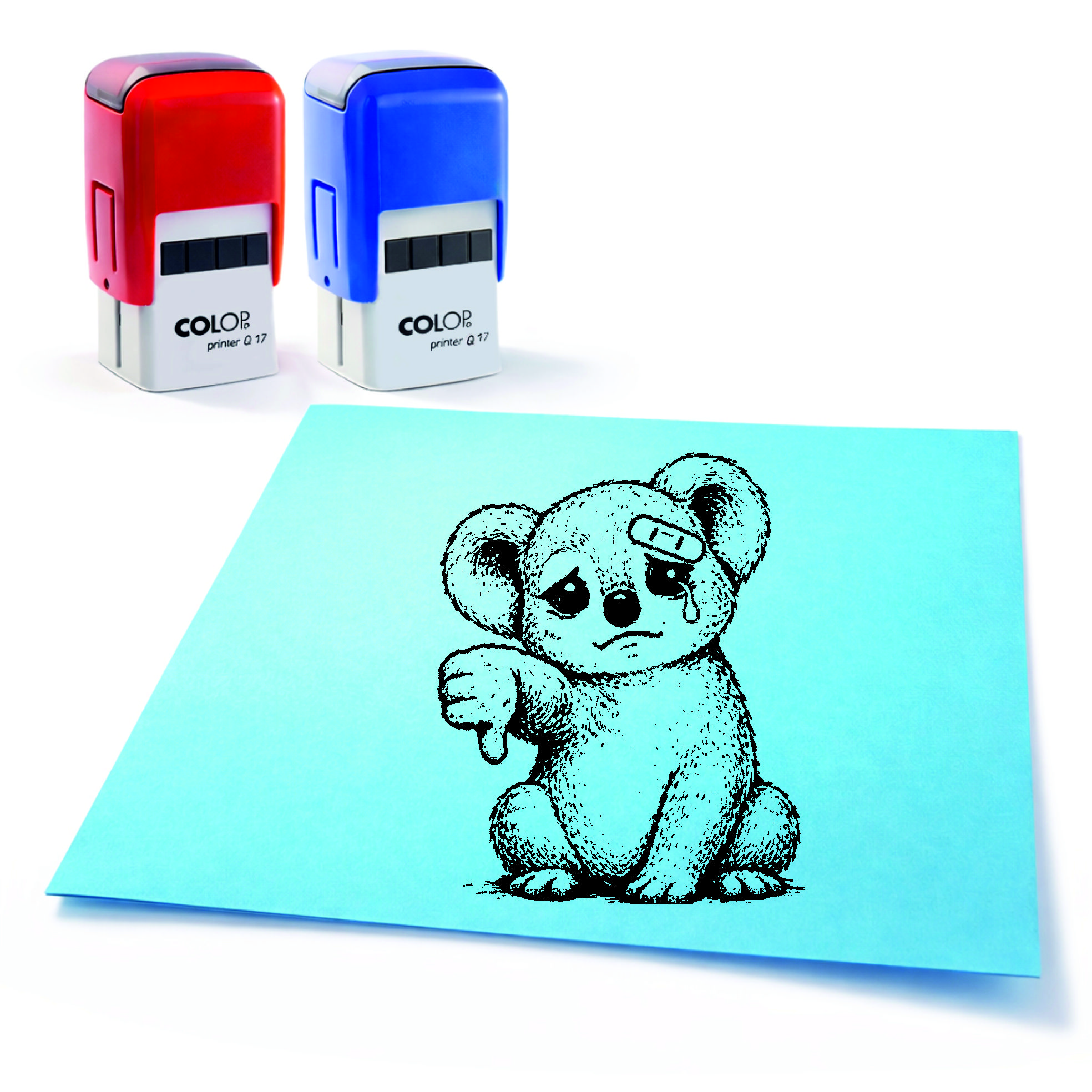  Lehrer Automatikstempel Koala Motivationsstempel Schüler – Tiermotive Daumen runter – Abdruck 16 x 16 mm