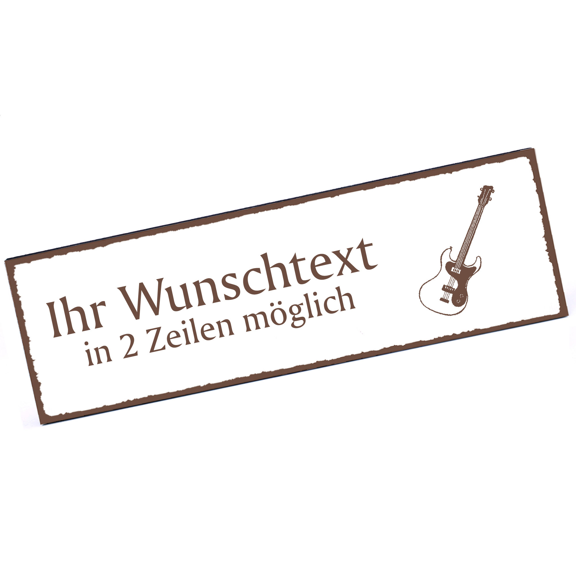 Türschild Bassgitarre  Namensschild personalisiert mit Gravur - 150mm x 50mm - selbstklebend