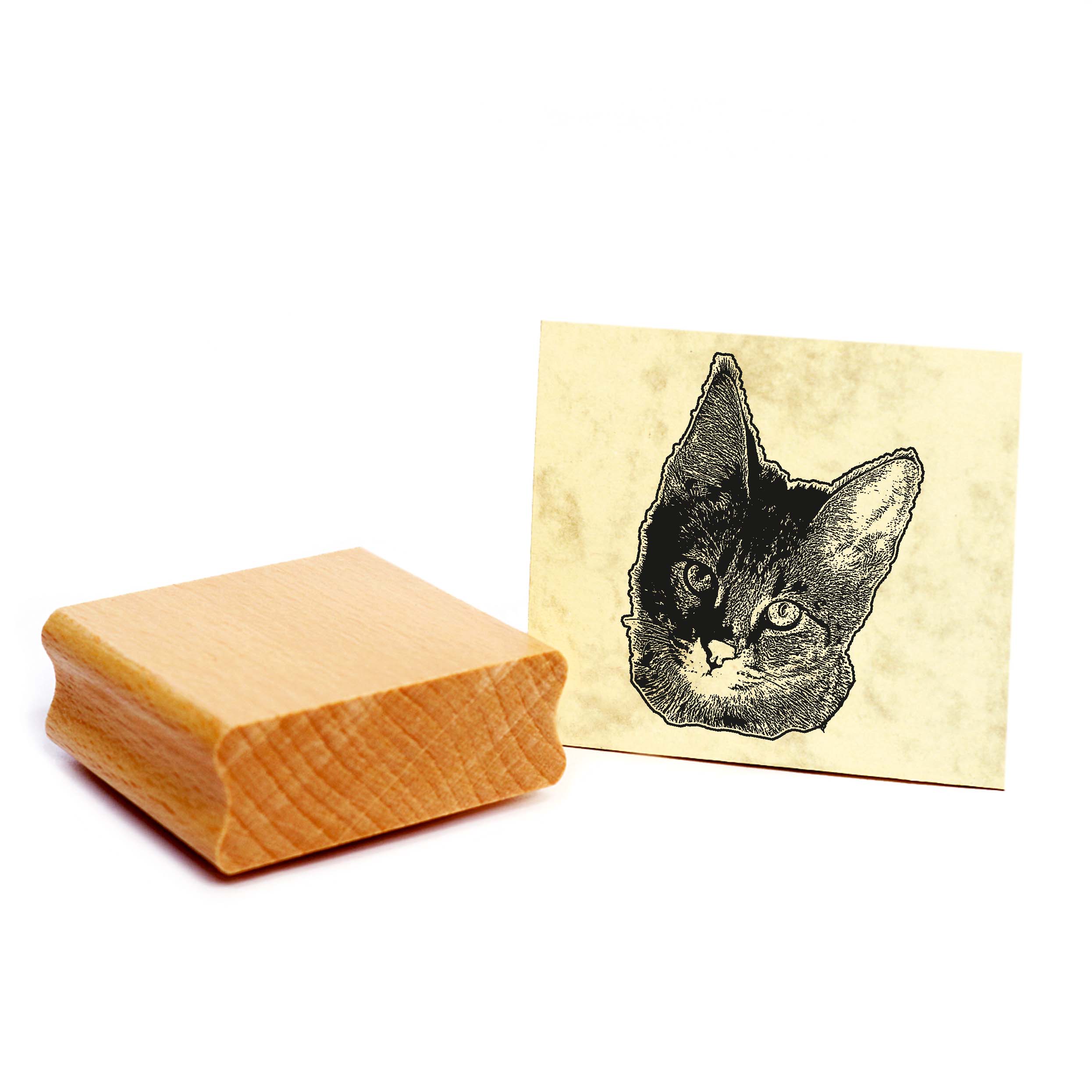 Motivstempel Savannah - Stempel Katze Holzstempel ca. 48 x 48 mm