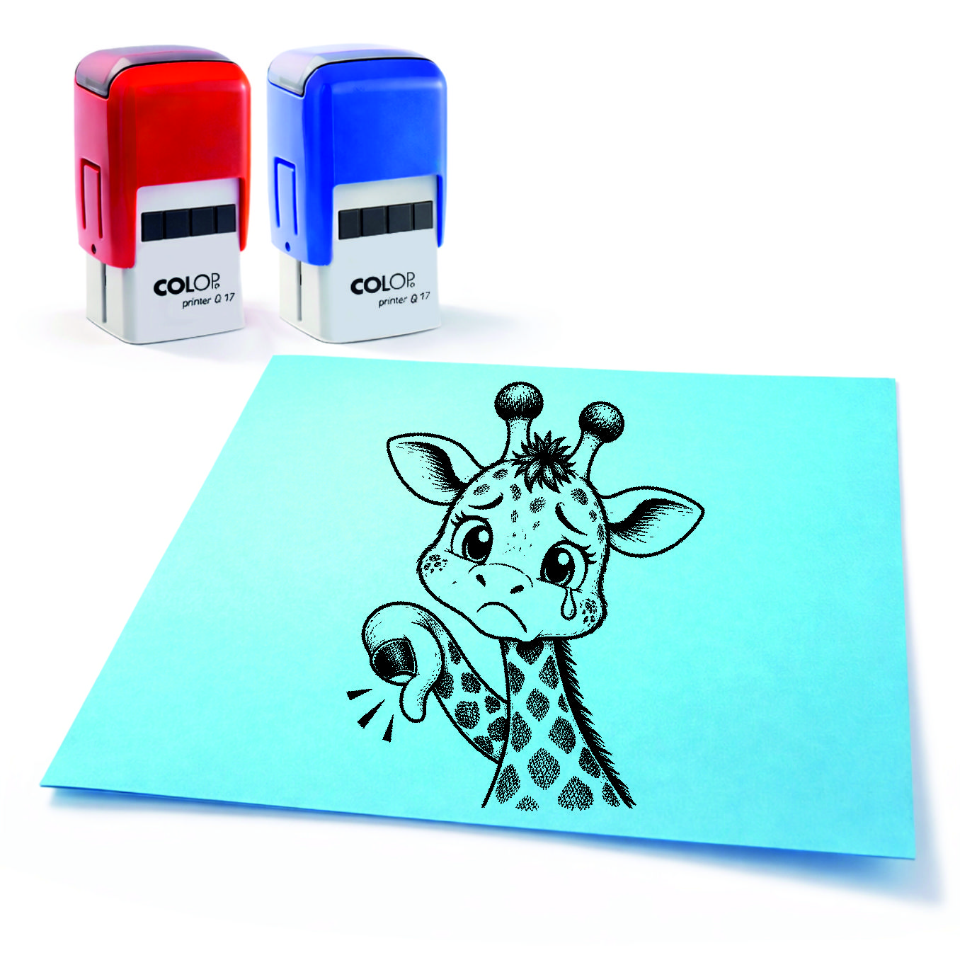 Lehrer Automatikstempel Giraffe Motivationsstempel Schüler – Tiermotive Daumen runter – Abdruck 16 x 16 mm