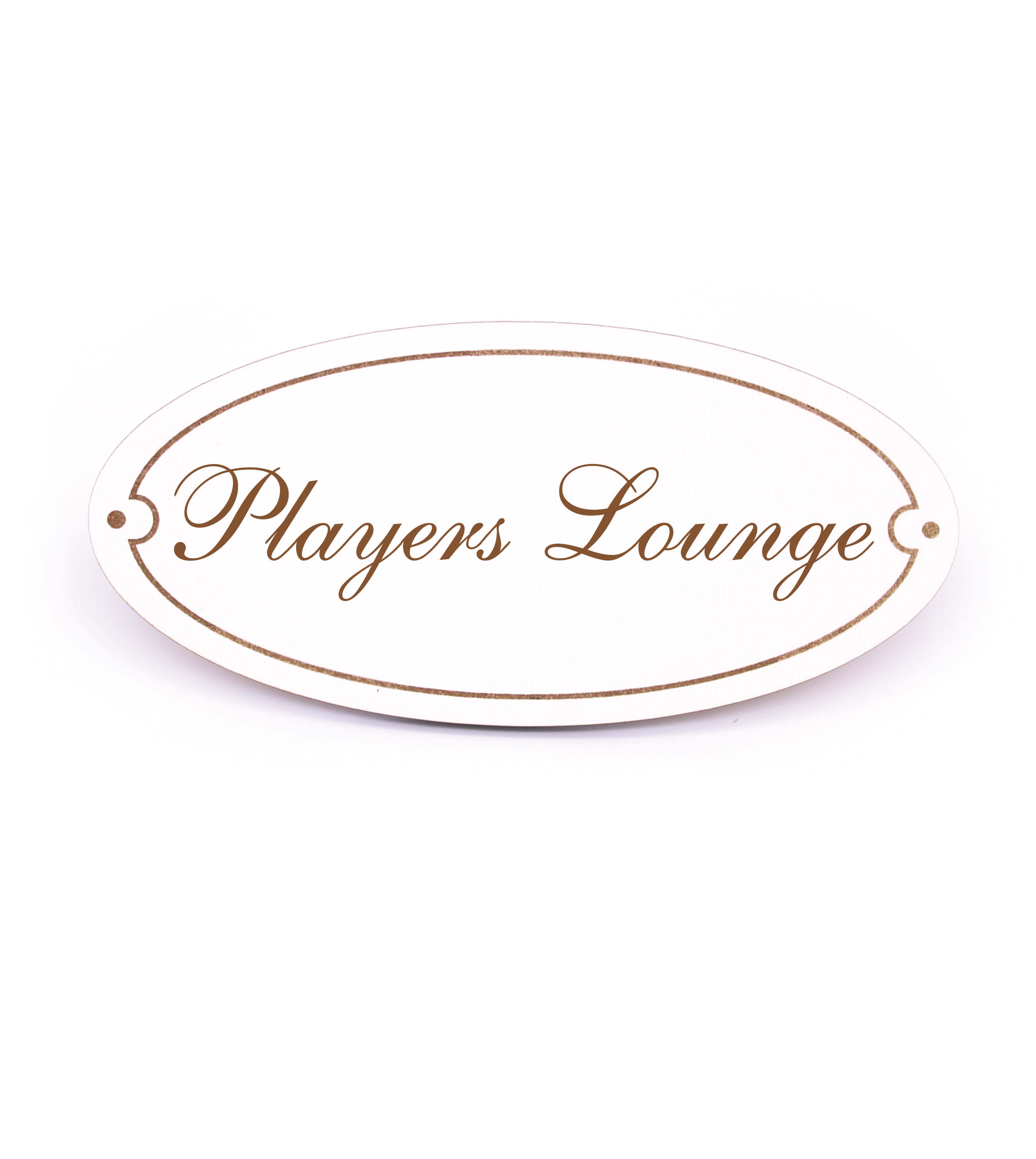Ovales Türschild Players Lounge - selbstklebend - 15 x 7 cm