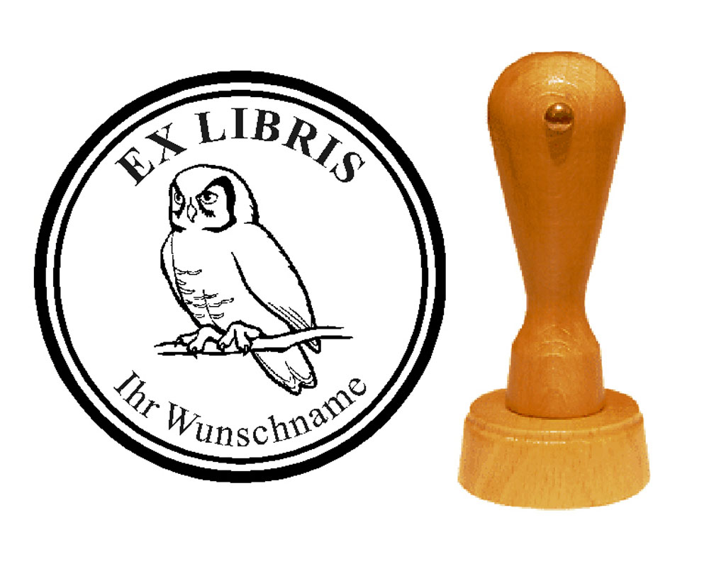 Ex Libris « Eule 03 » mit persönlichem Namen