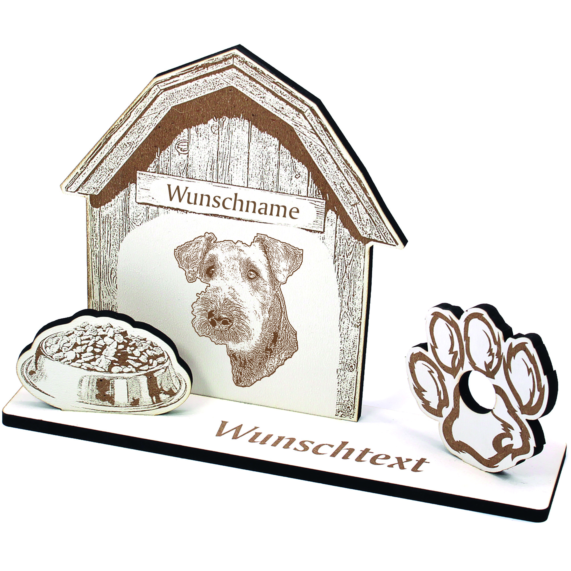 Geldgeschenk Hund Airedale Terrier  - personalisiert 20x14cm