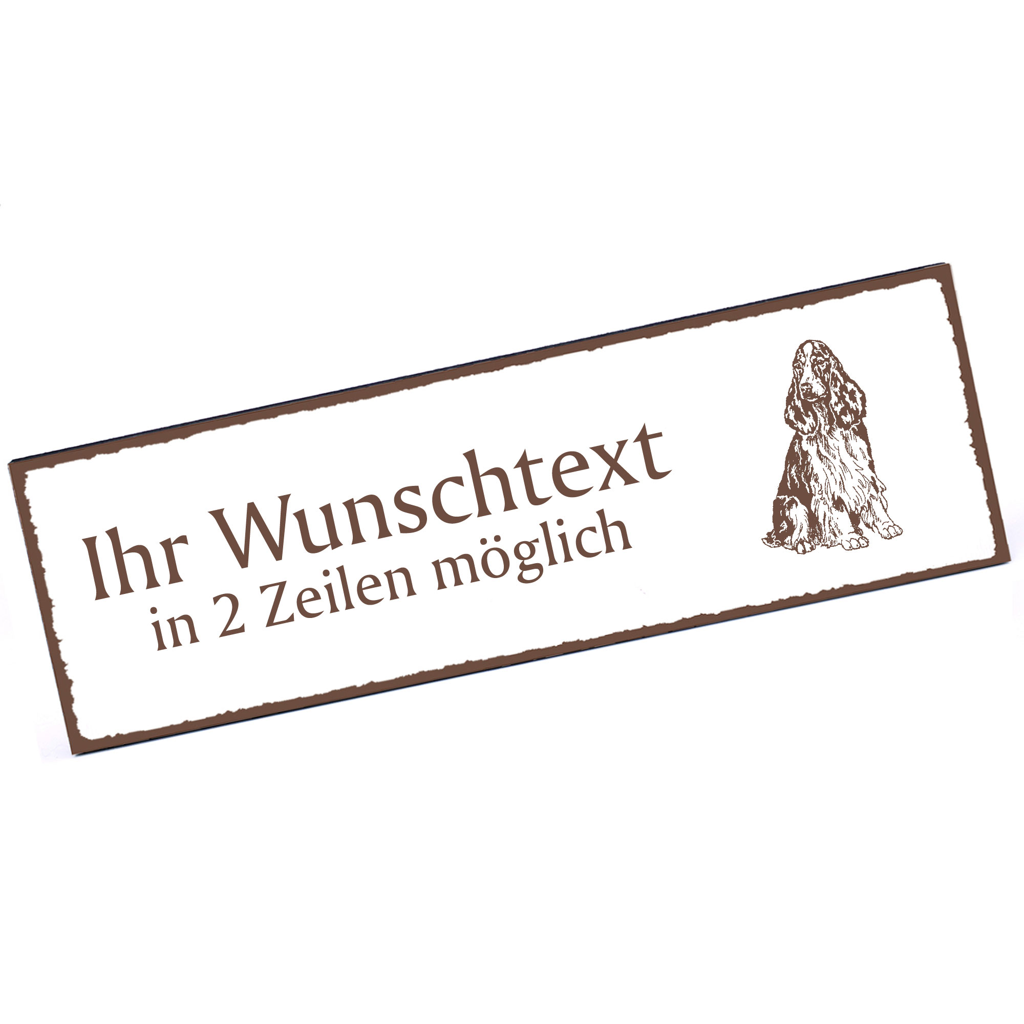 Türschild English Springer Spaniel  Namensschild personalisiert mit Gravur - 150mm x 50mm - selbstkl