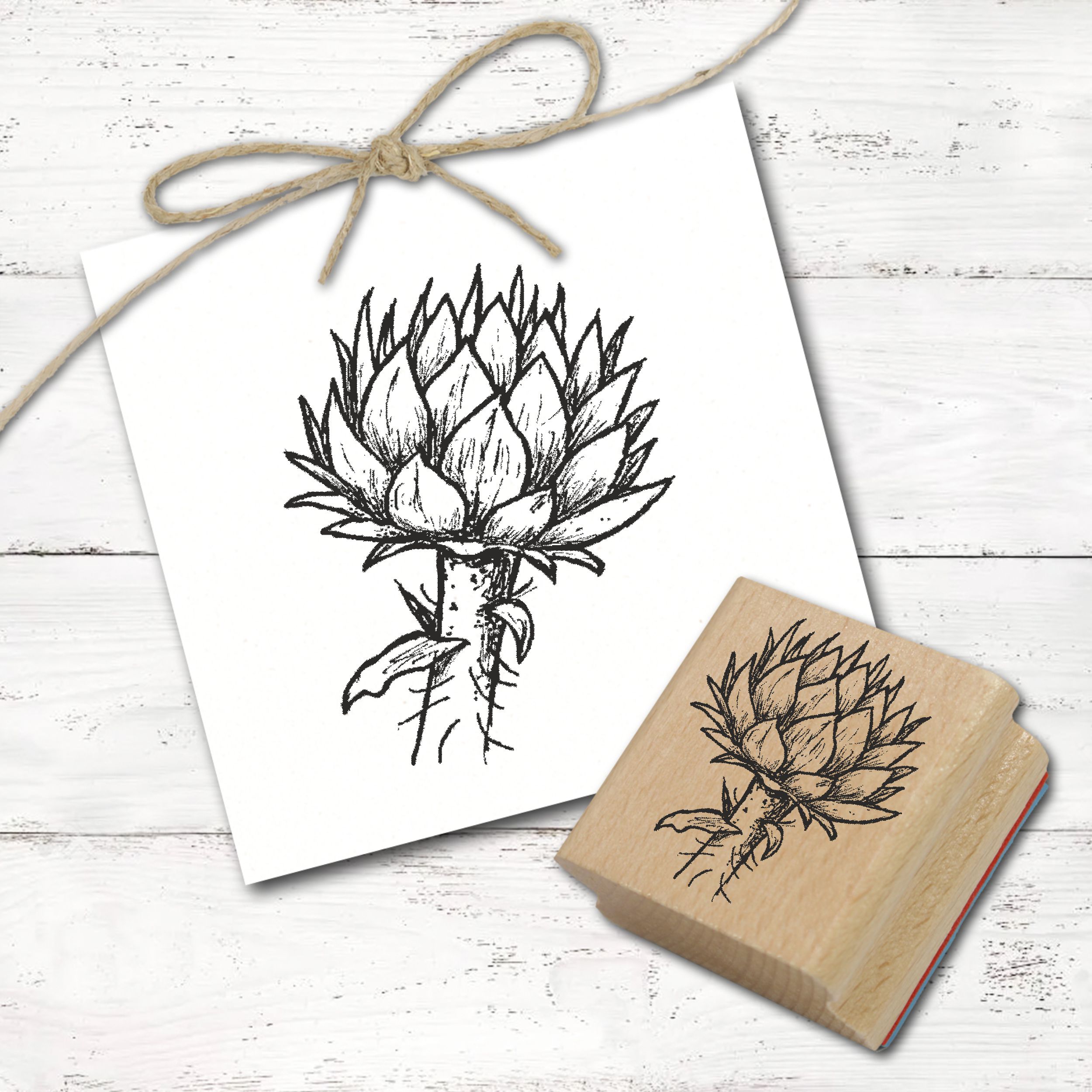 Motivstempel Artischocke - Stempel Holzstempel 38 x 48 mm 