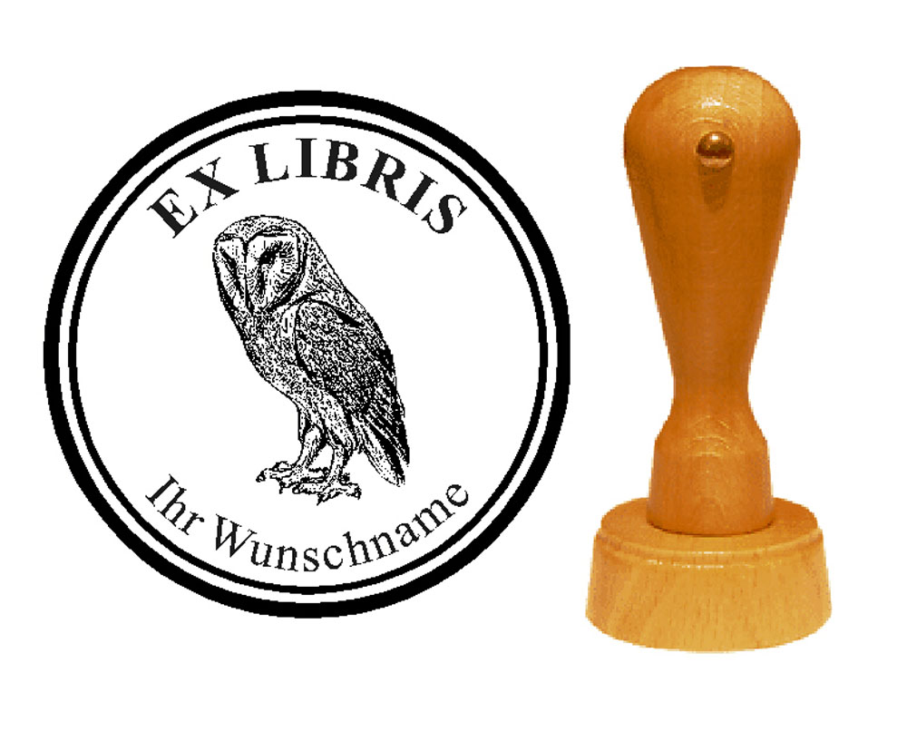 Ex Libris « Eule 02 » mit persönlichem Namen