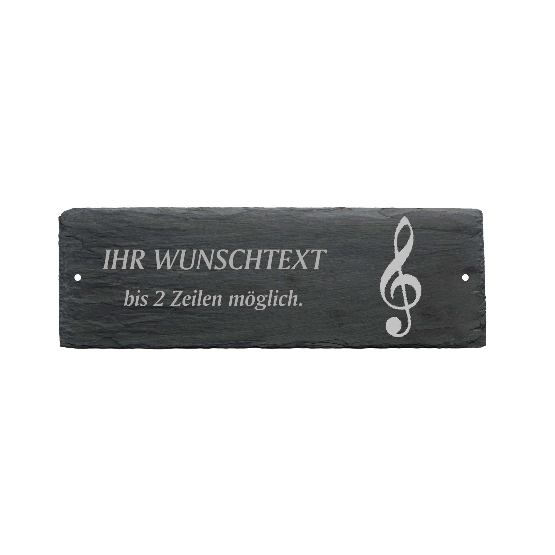 Türschild « VIOLINSCHLÜSSEL » ca. 22 x 8 cm - aus Schiefer