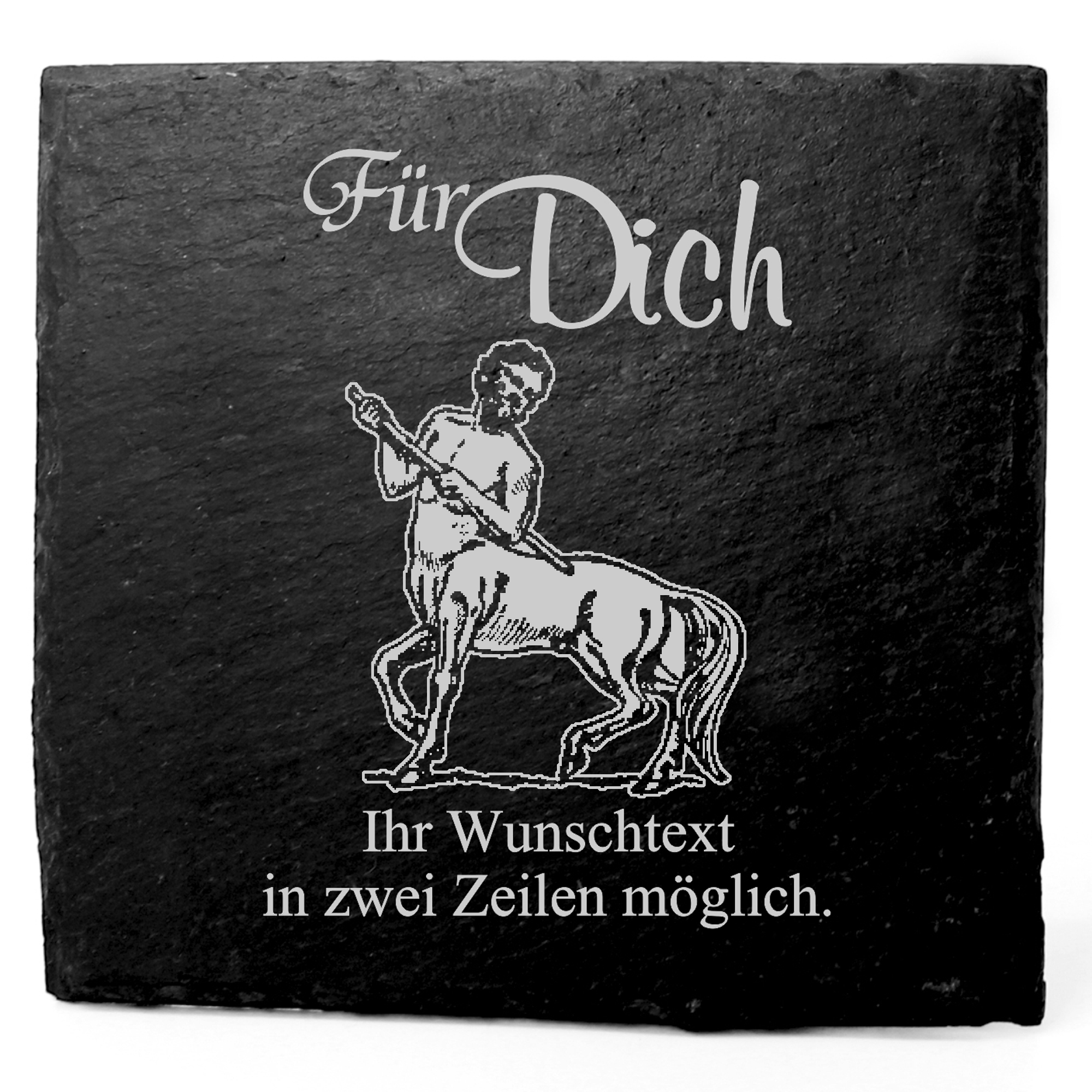 Deko Schiefer Untersetzer personalisiert Kentaur - Für Dich - 11x11cm