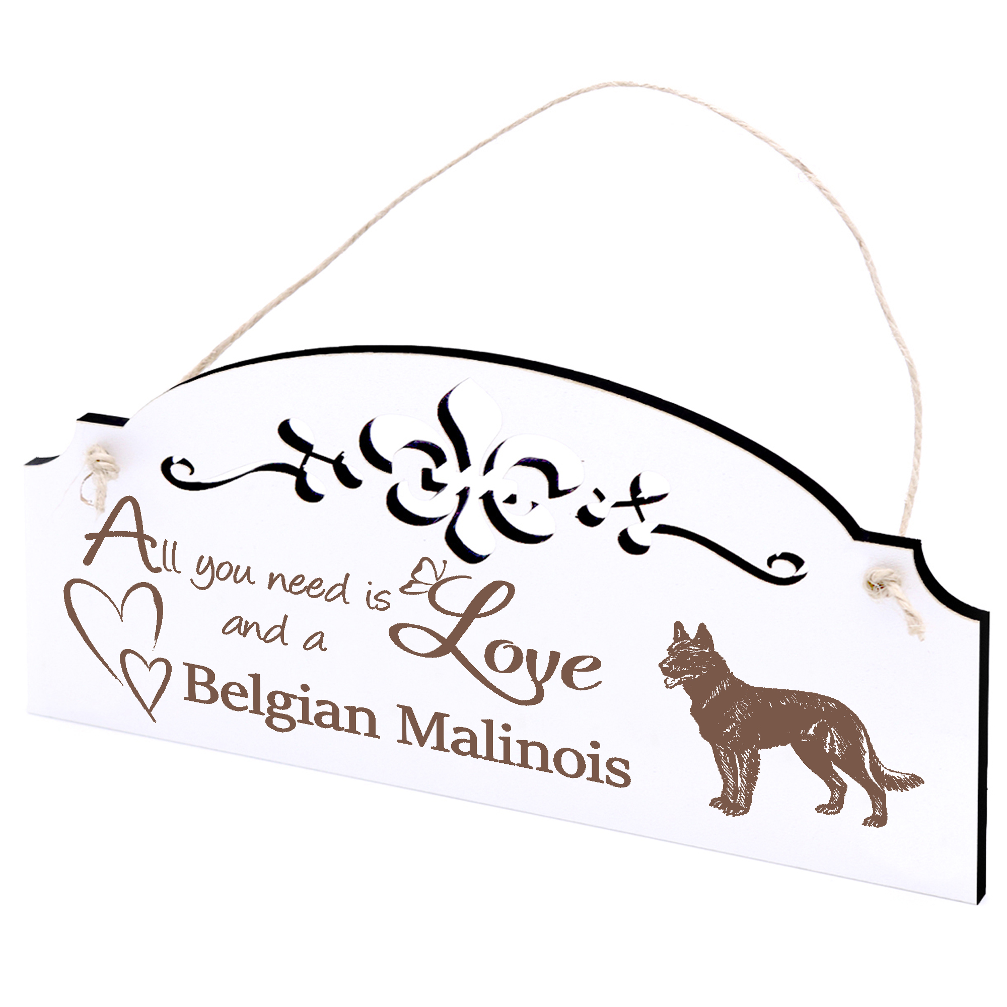 Schild belgischer Schäferhund Malinois Deko 20x10cm - All you need is Love and a Belgian Malinois -