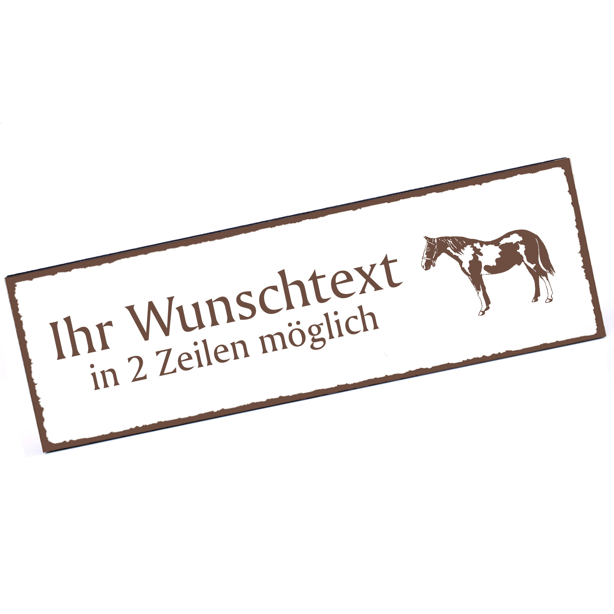 Türschild Schecke Pinto Pferd  Namensschild personalisiert mit Gravur - 150mm x 50mm - selbstklebend