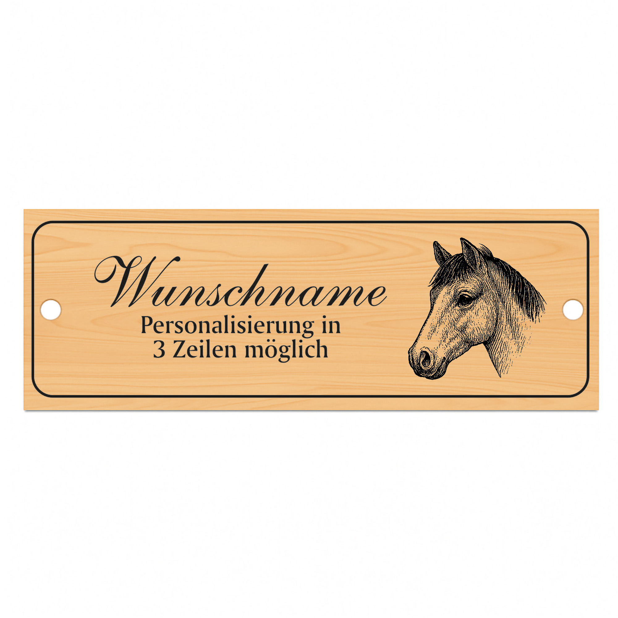 Stallschild Welsh Pony WelshPony personalisierbar mit Wunschtext – Stalltafel Pferdeschild Pferdebox Holzoptik - 20×7,5 cm