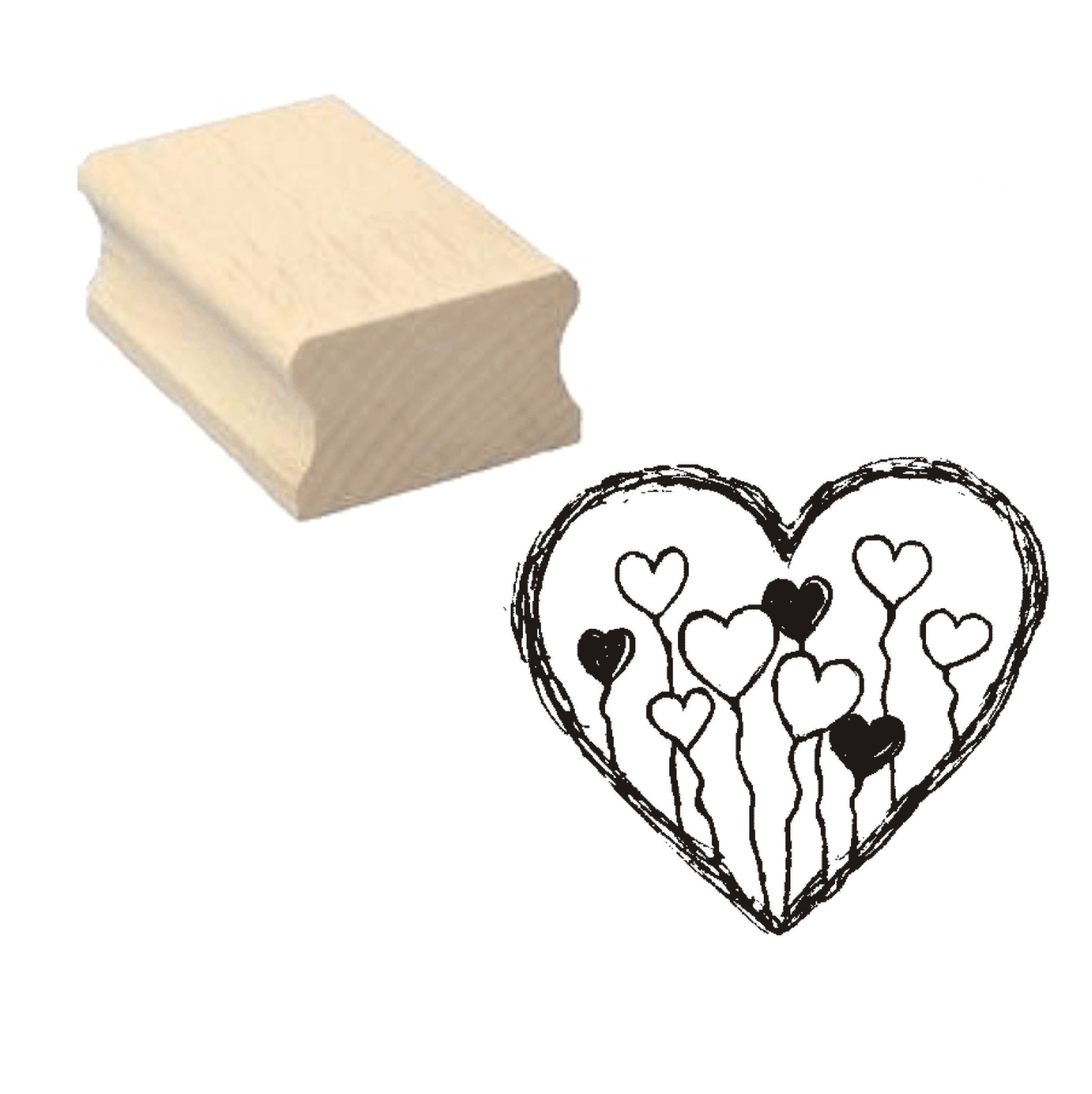 Stempel « Herz Herzen » Motivstempel - 40 x 40 mm
