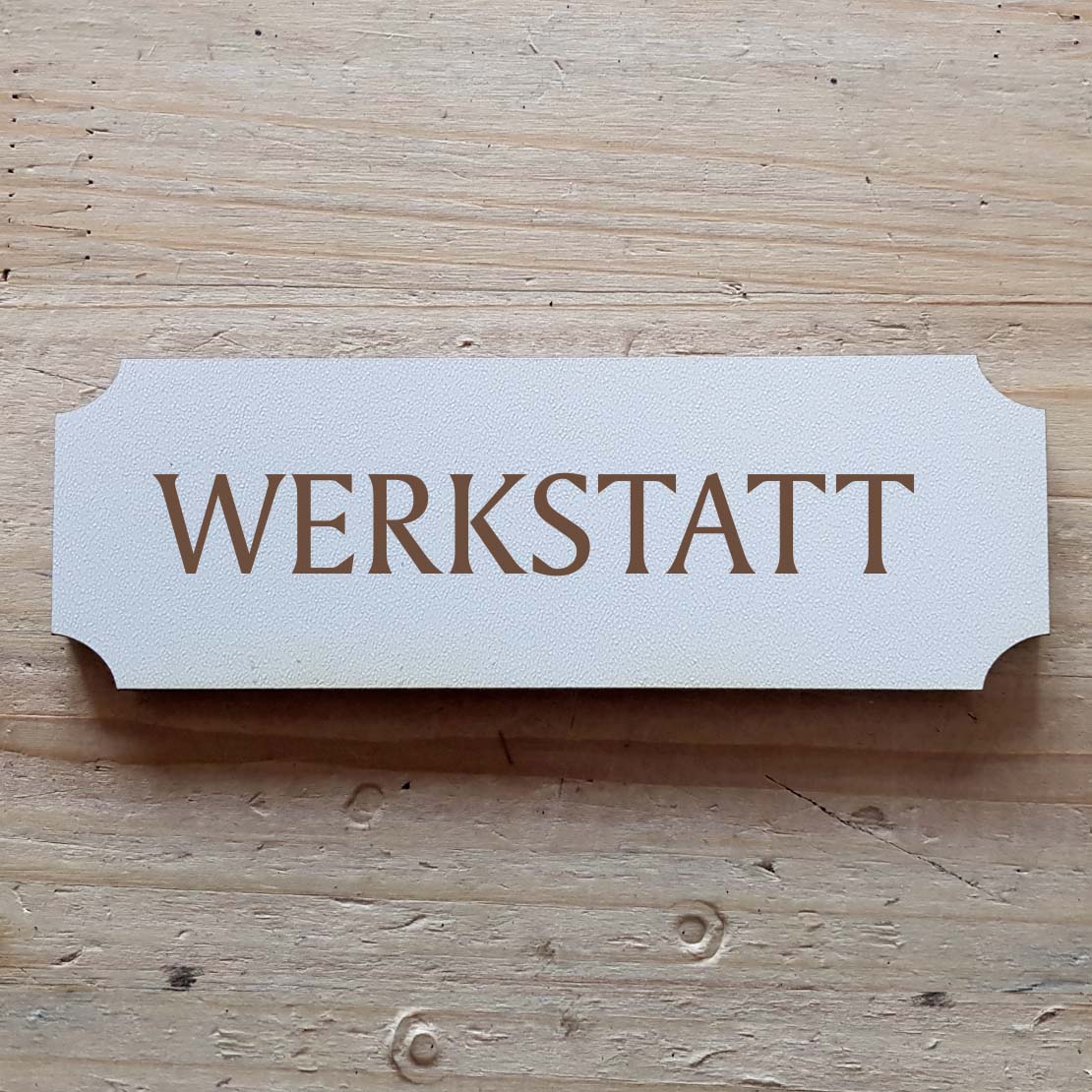 Selbstklebendes Schild « Werkstatt »