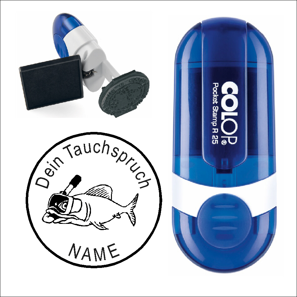 Taucherstempel « Fisch mit Taucherbrille »