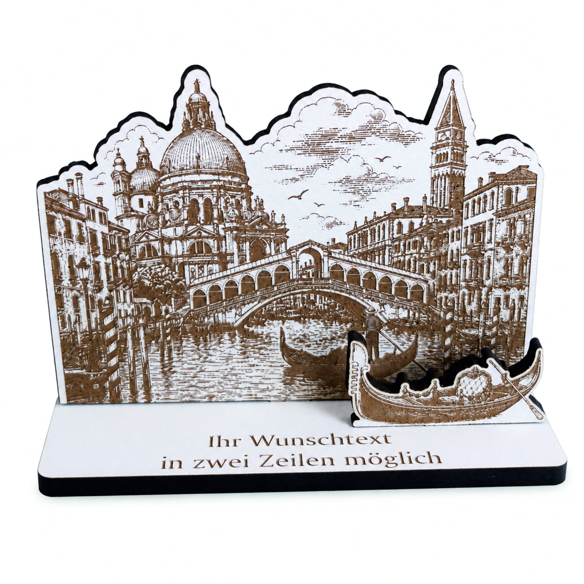 Reisegutschein Venedig Gondel Italien personalisiert - Schild für Geld Gutschein - 11 x 7,5 cm