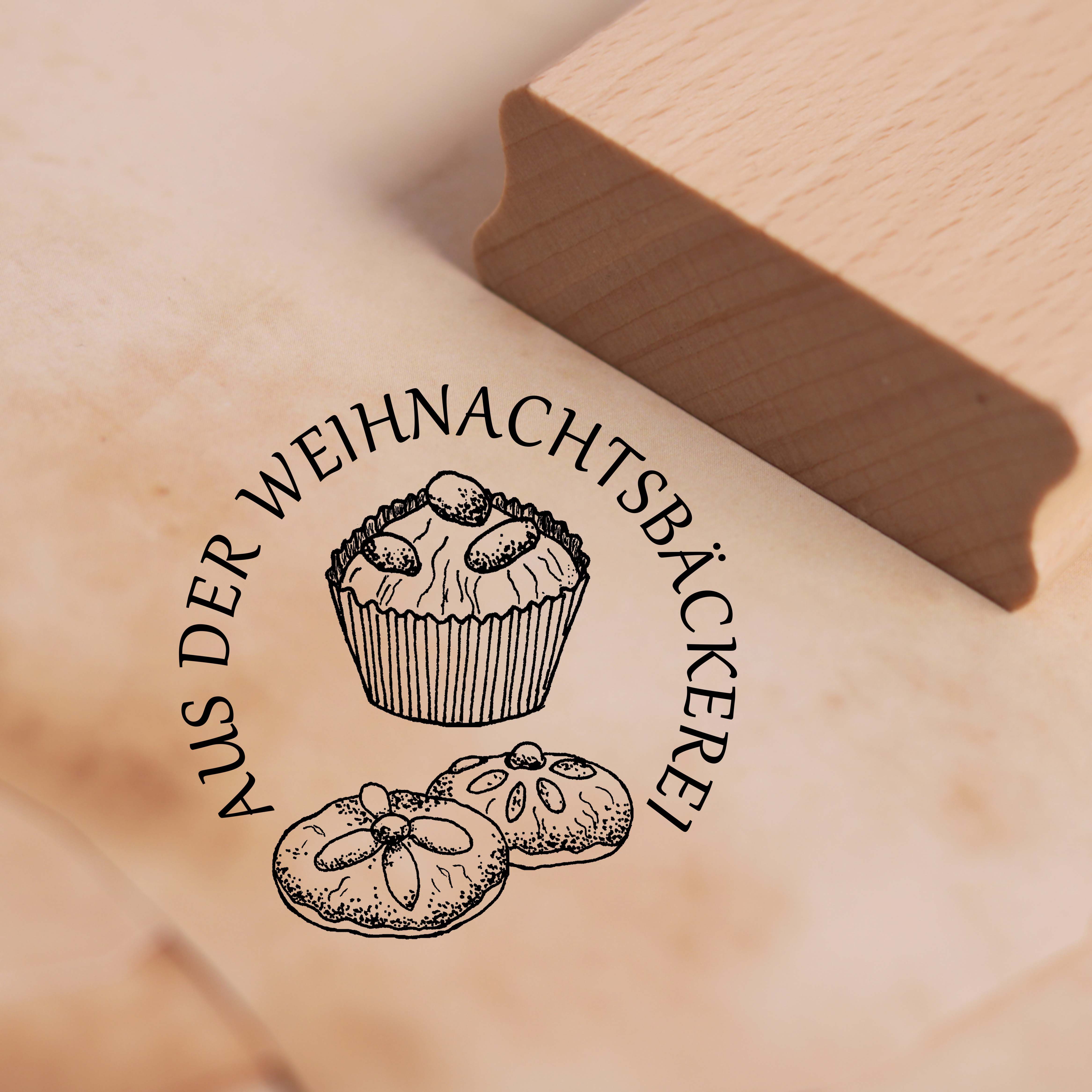 Motivstempel Aus der Weihnachtsbäckerei Stempel Kuchen 38mm x 38mm