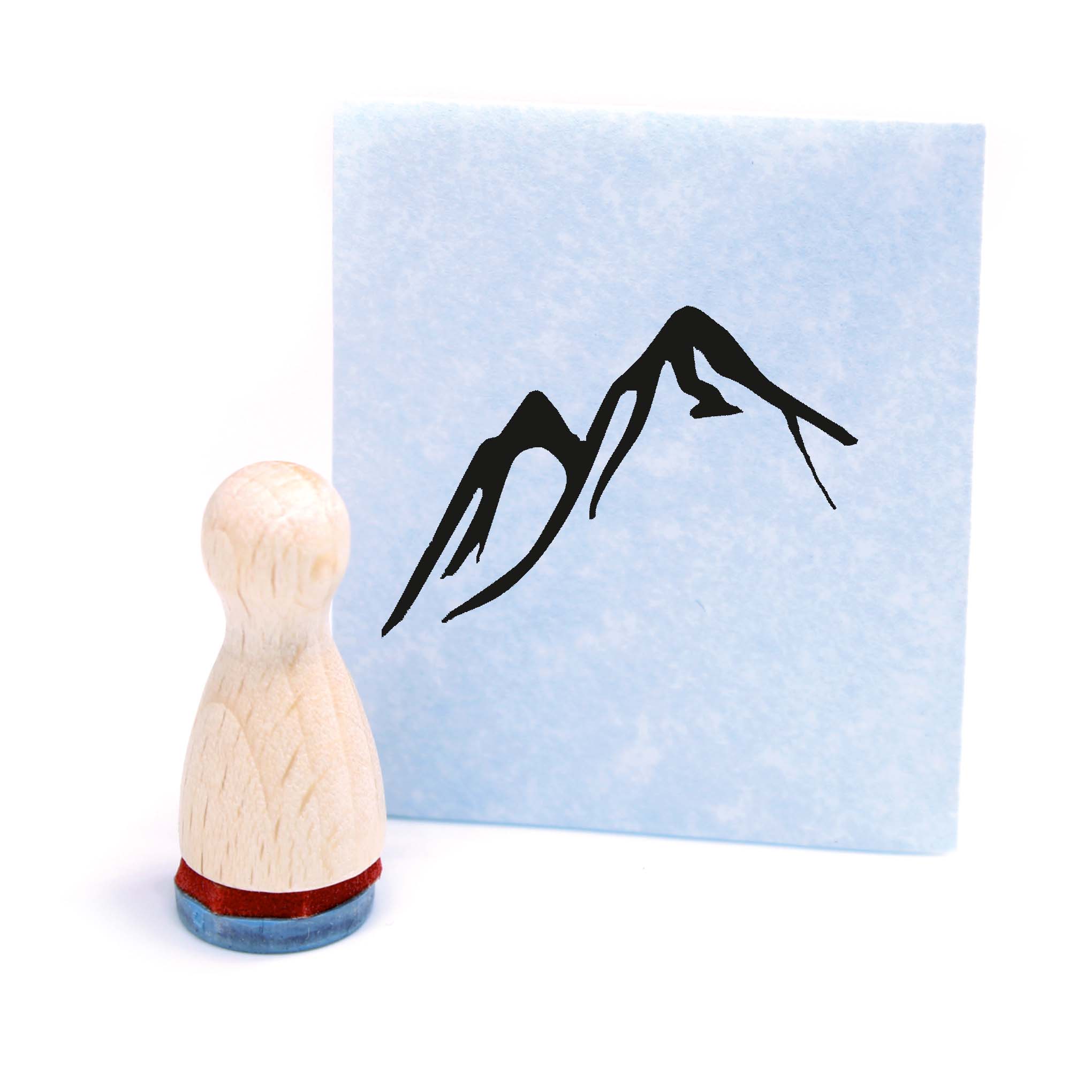 Ministempel Berge - Holzstempel mini Motivstempel Ø12 mm