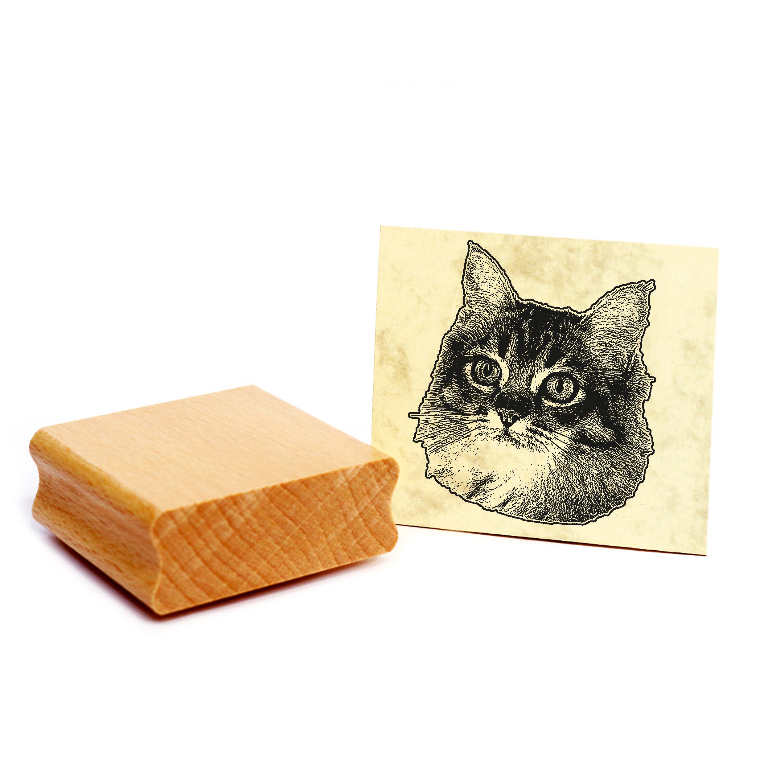 Motivstempel Asian - Stempel Katze Holzstempel ca. 48 x 48 mm