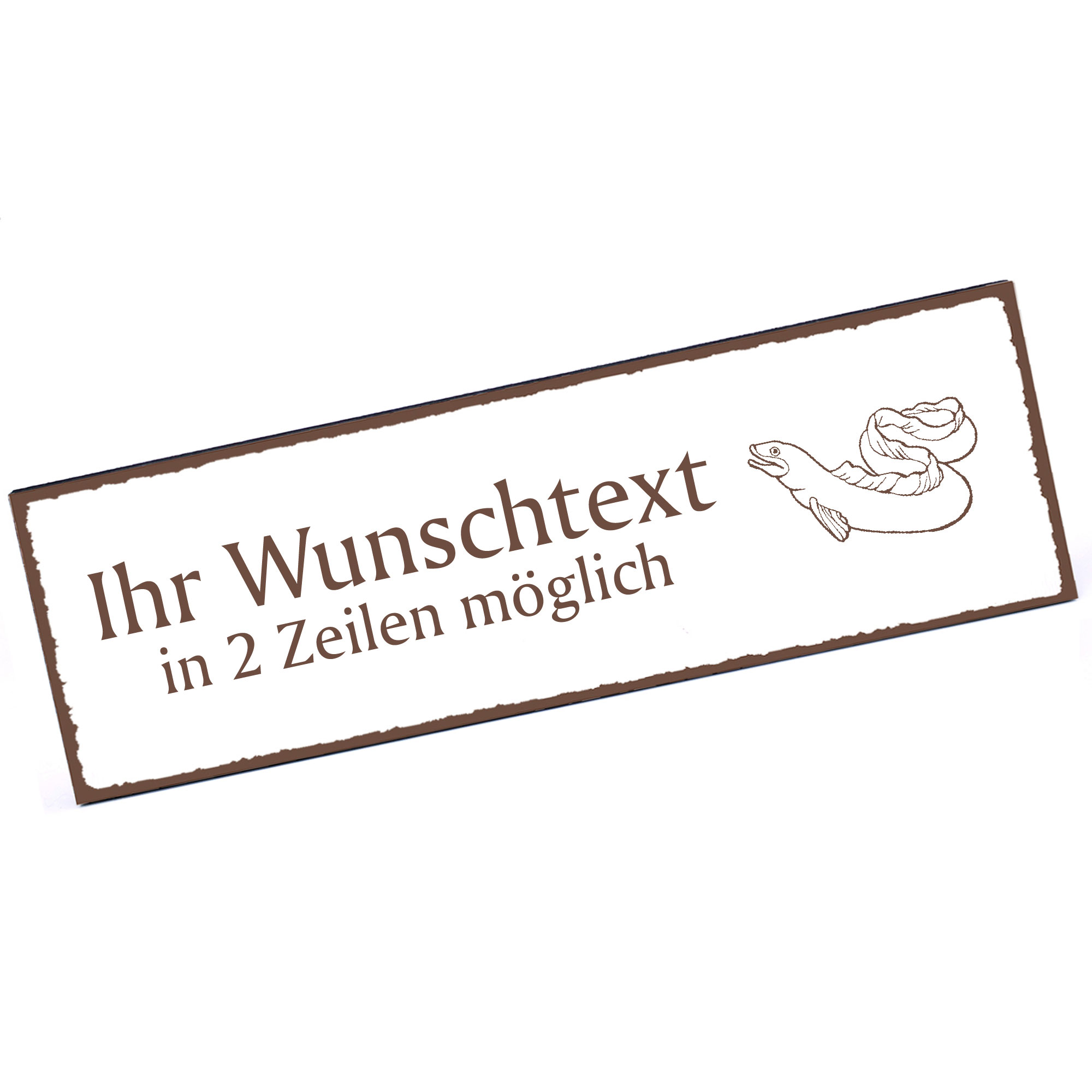 Türschild Aal  Namensschild personalisiert mit Gravur - 150mm x 50mm - selbstklebend