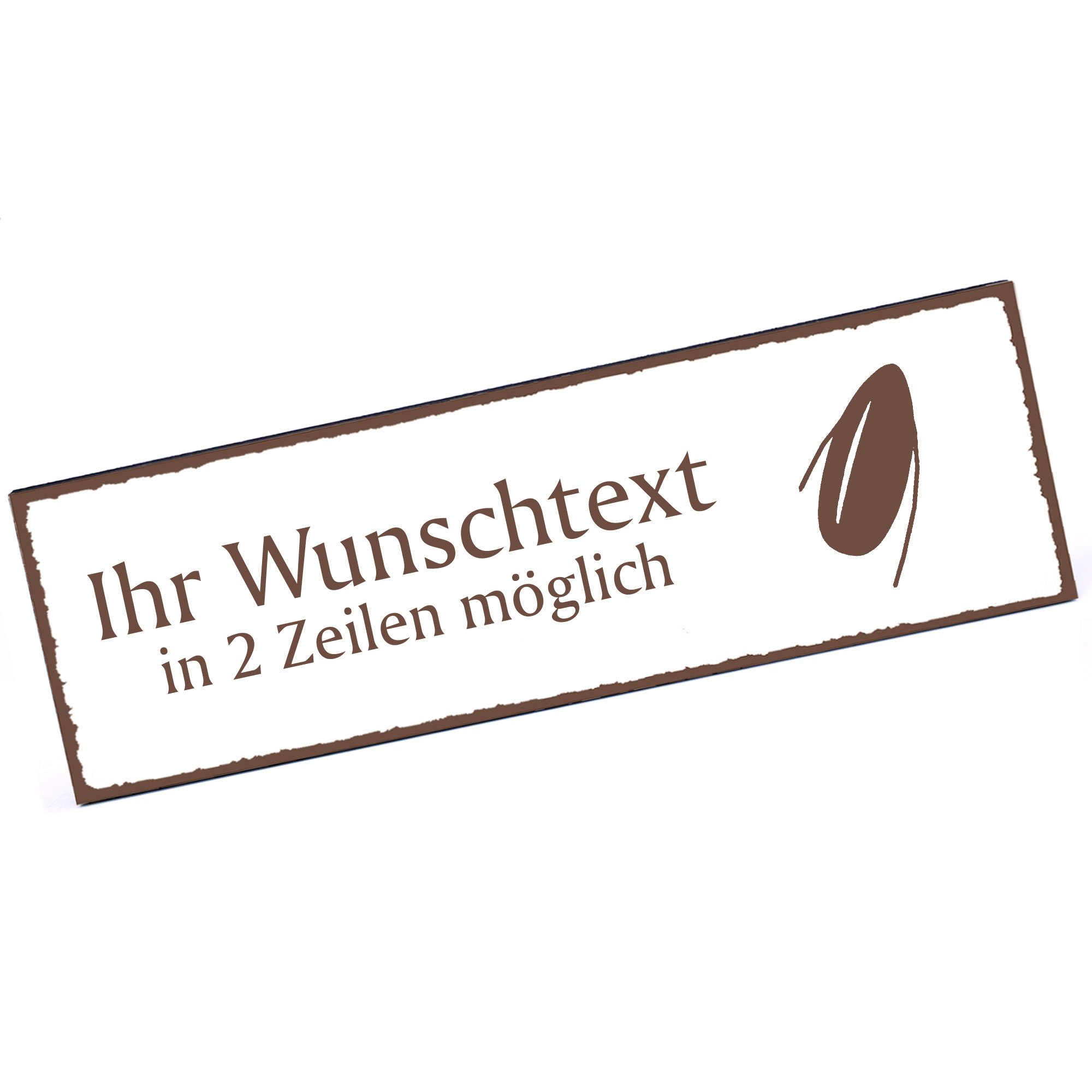 Türschild Fingernagel  Namensschild personalisiert mit Gravur - 150mm x 50mm - selbstklebend