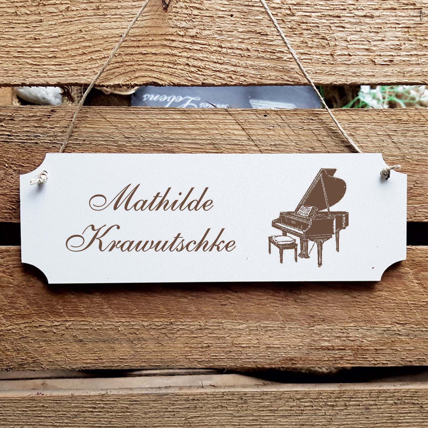 Schild « Flügel » Namensschild Türschild zum Anhängen - 20 x 6,7 cm