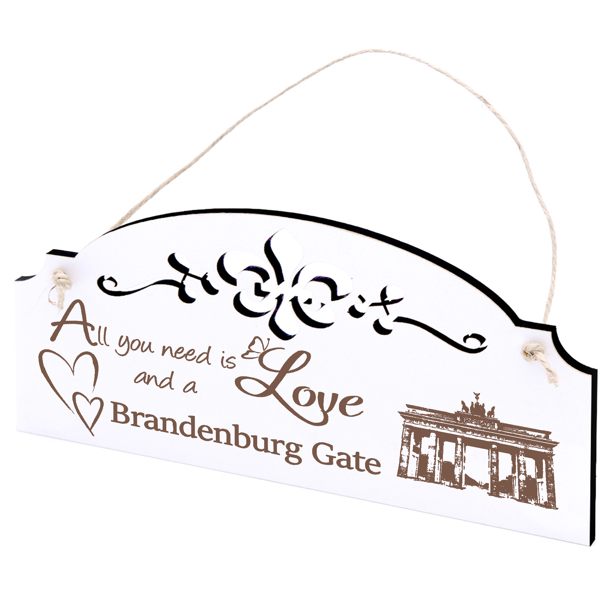 Schild Brandenburger Tor Berlin Deko 20x10cm - All you need is Love and a Brandenburg Gate - Holz