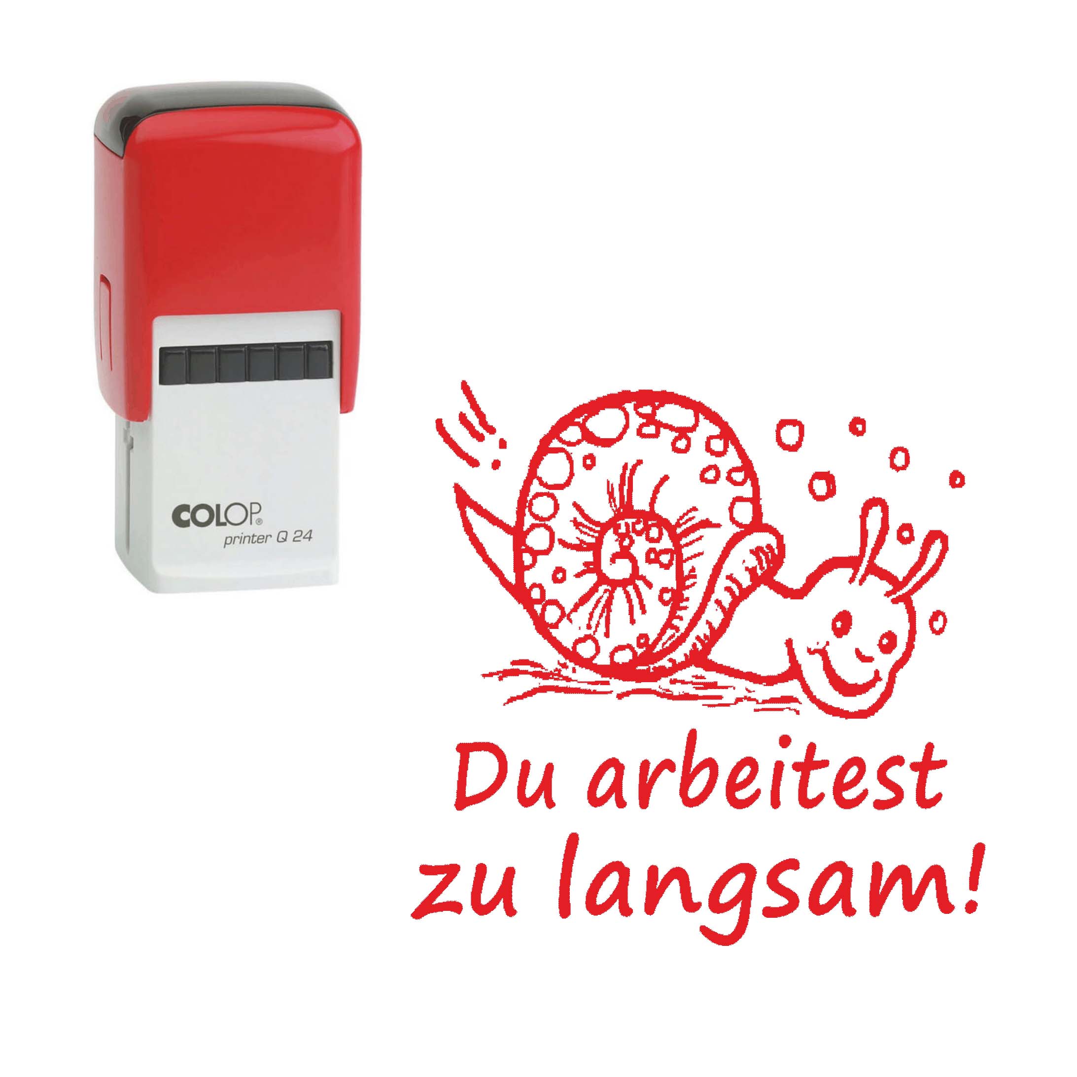 Lehrerstempel Du arbeitest zu langsam - Automatikstempel Kinder Motivstempel Schnecke 24 x 24 mm