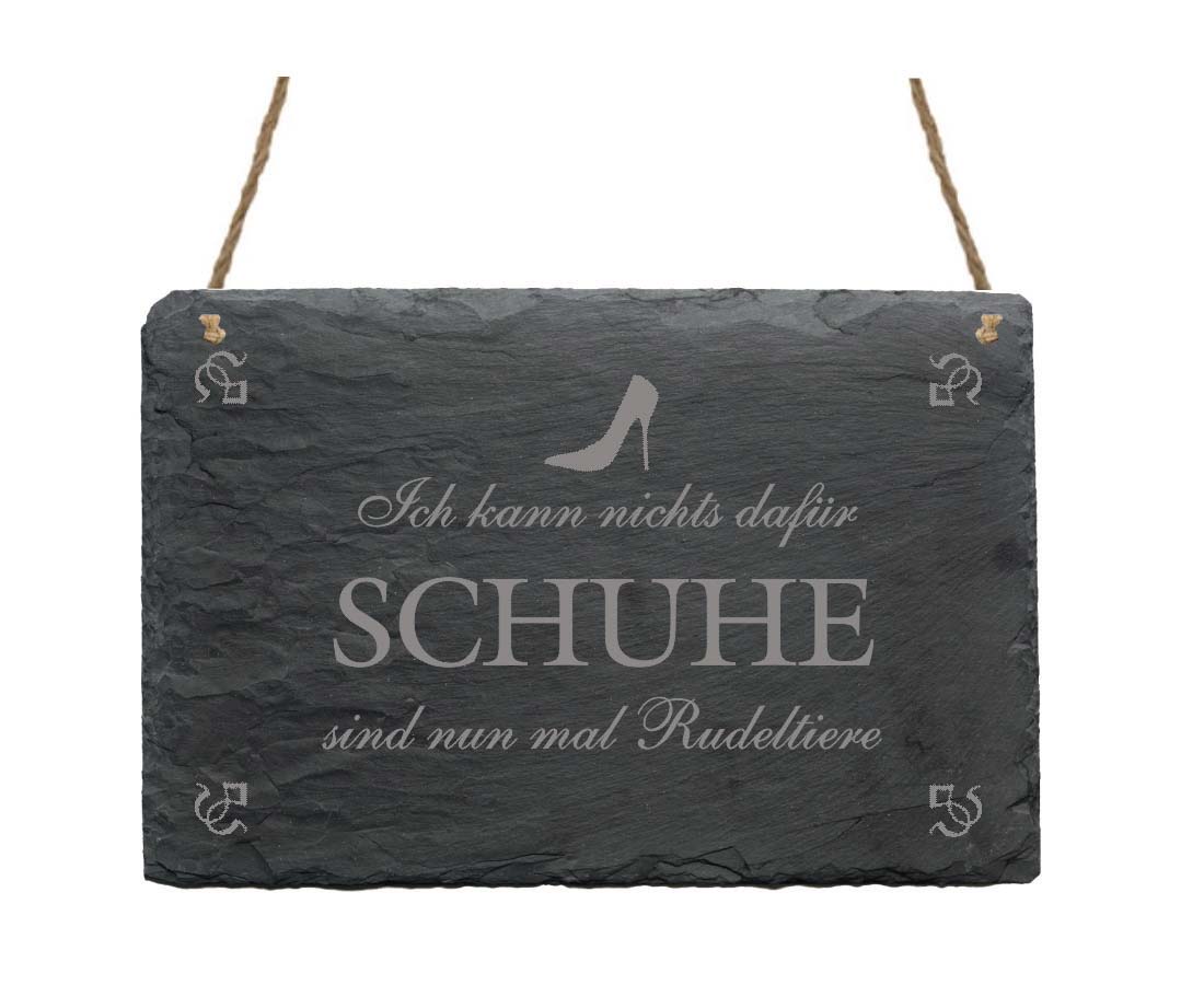 Schiefertafel « Schuhe sind Rudeltiere... »