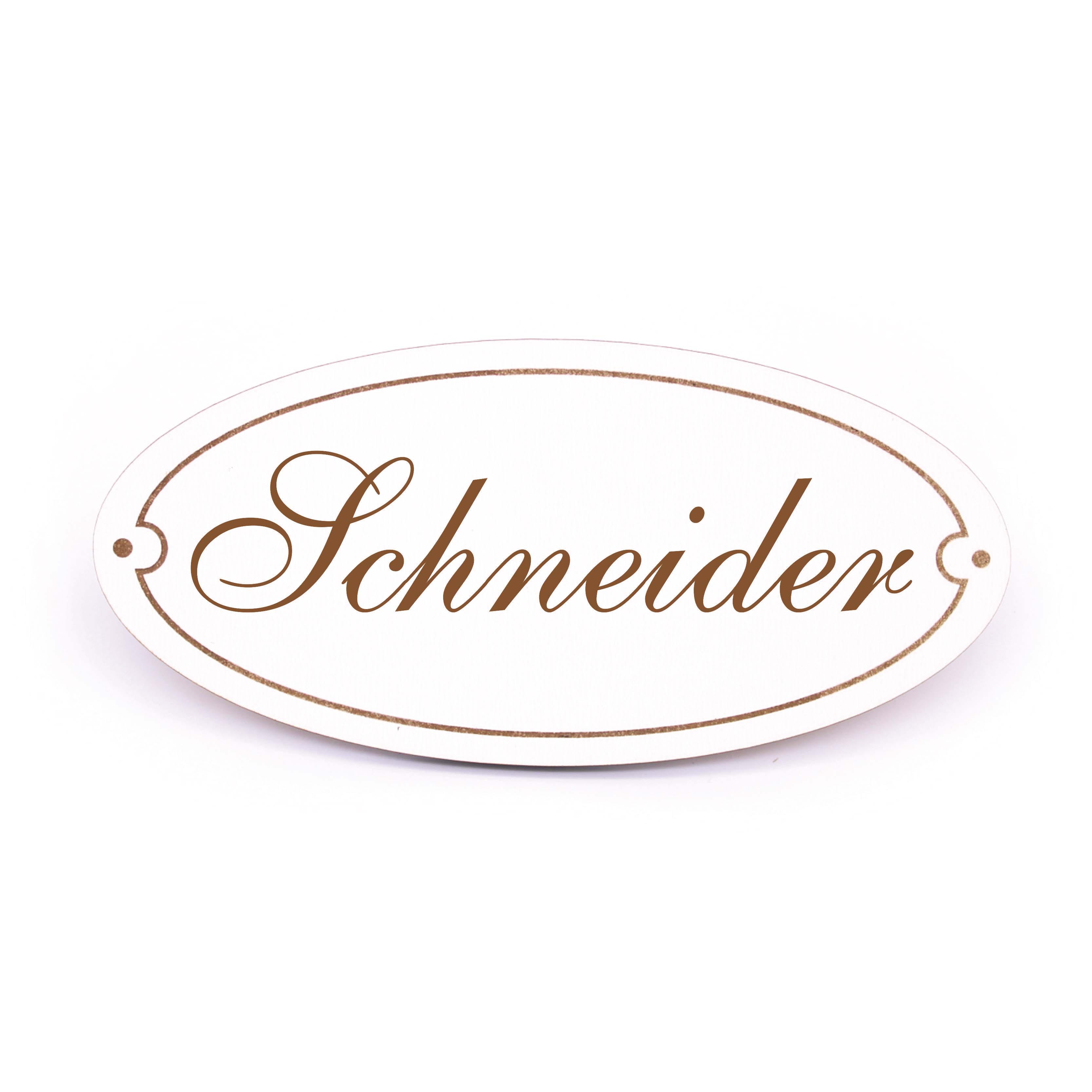 Ovales Türschild Schneider - selbstklebend - 15 x 7 cm