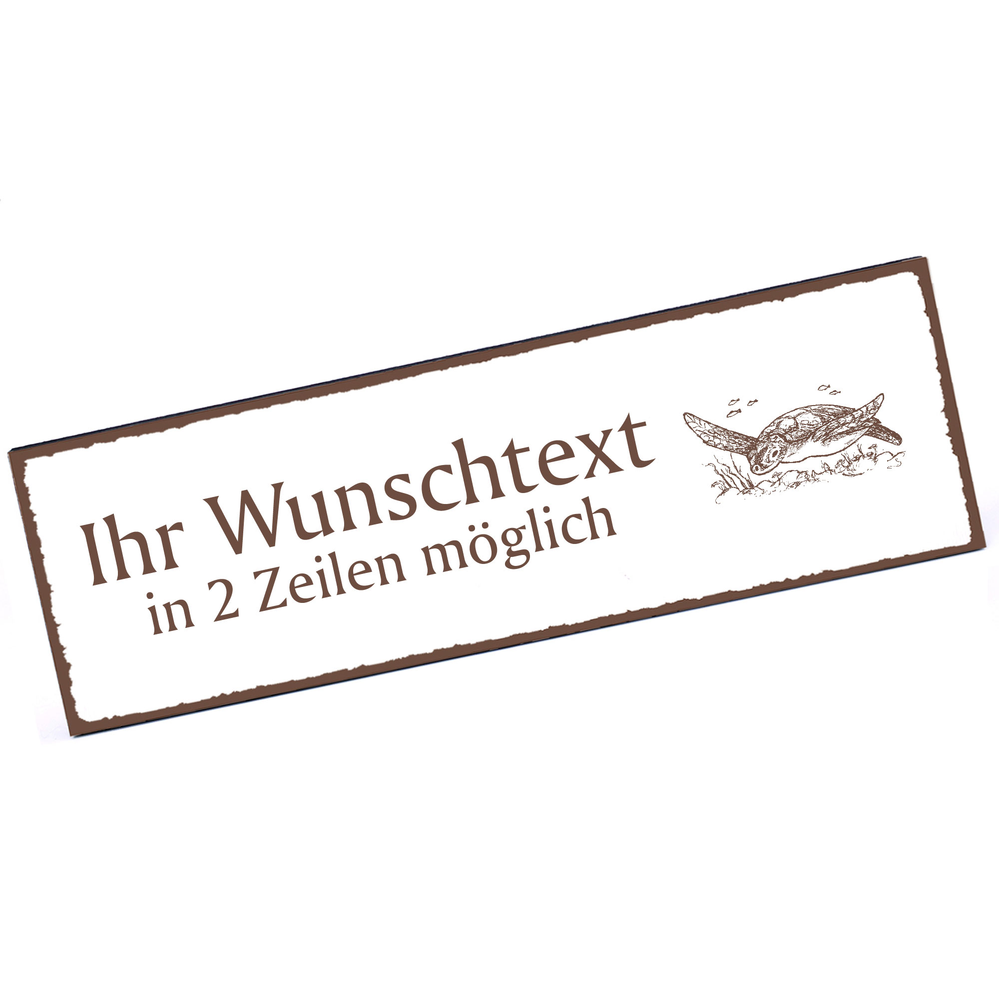 Türschild Wasserschildkröte  Namensschild personalisiert mit Gravur - 150mm x 50mm - selbstklebend
