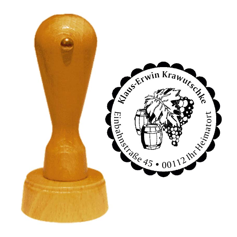 Adressenstempel « WEINREBE » mit persönlichem Wunschtext