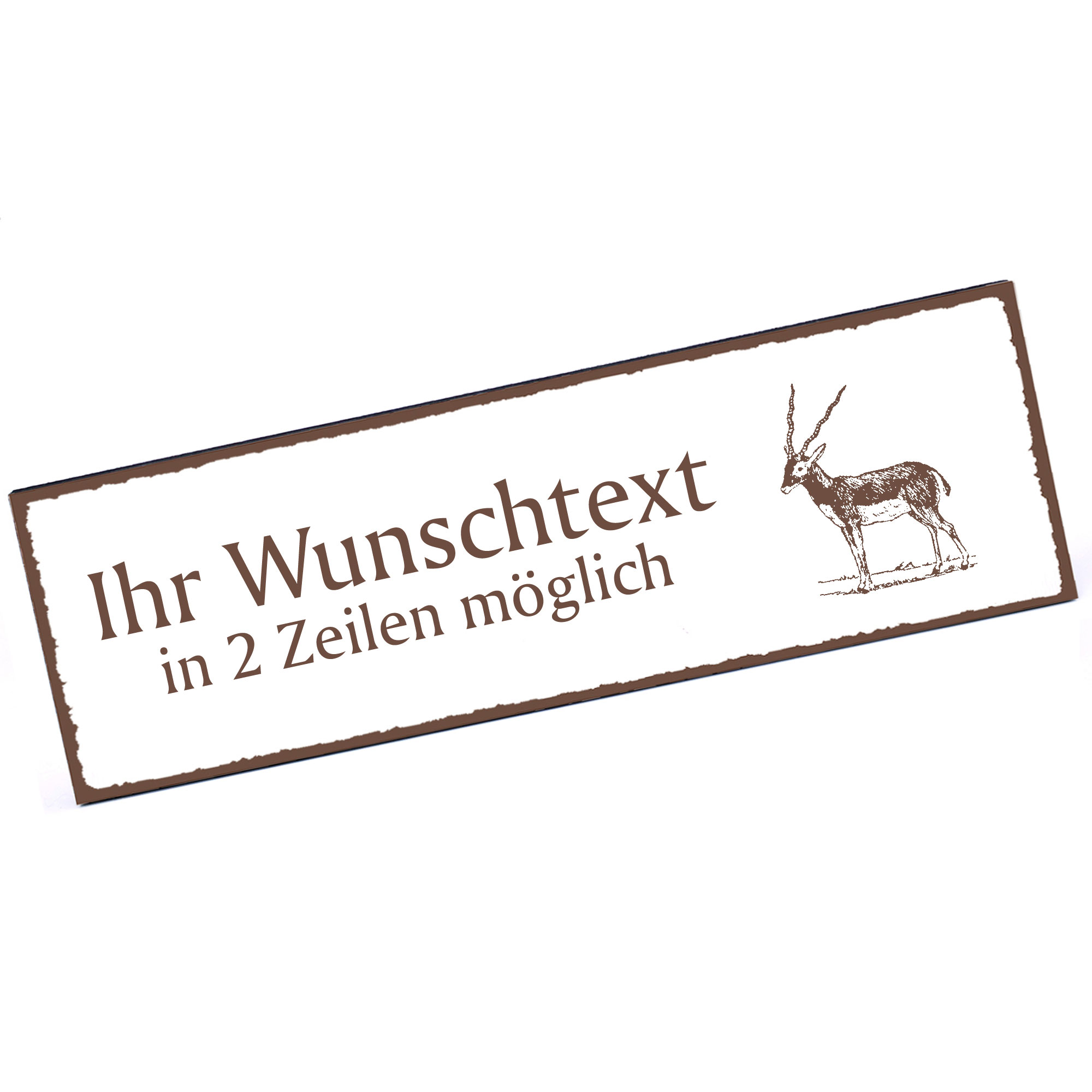 Türschild Antilope  Namensschild personalisiert mit Gravur - 150mm x 50mm - selbstklebend