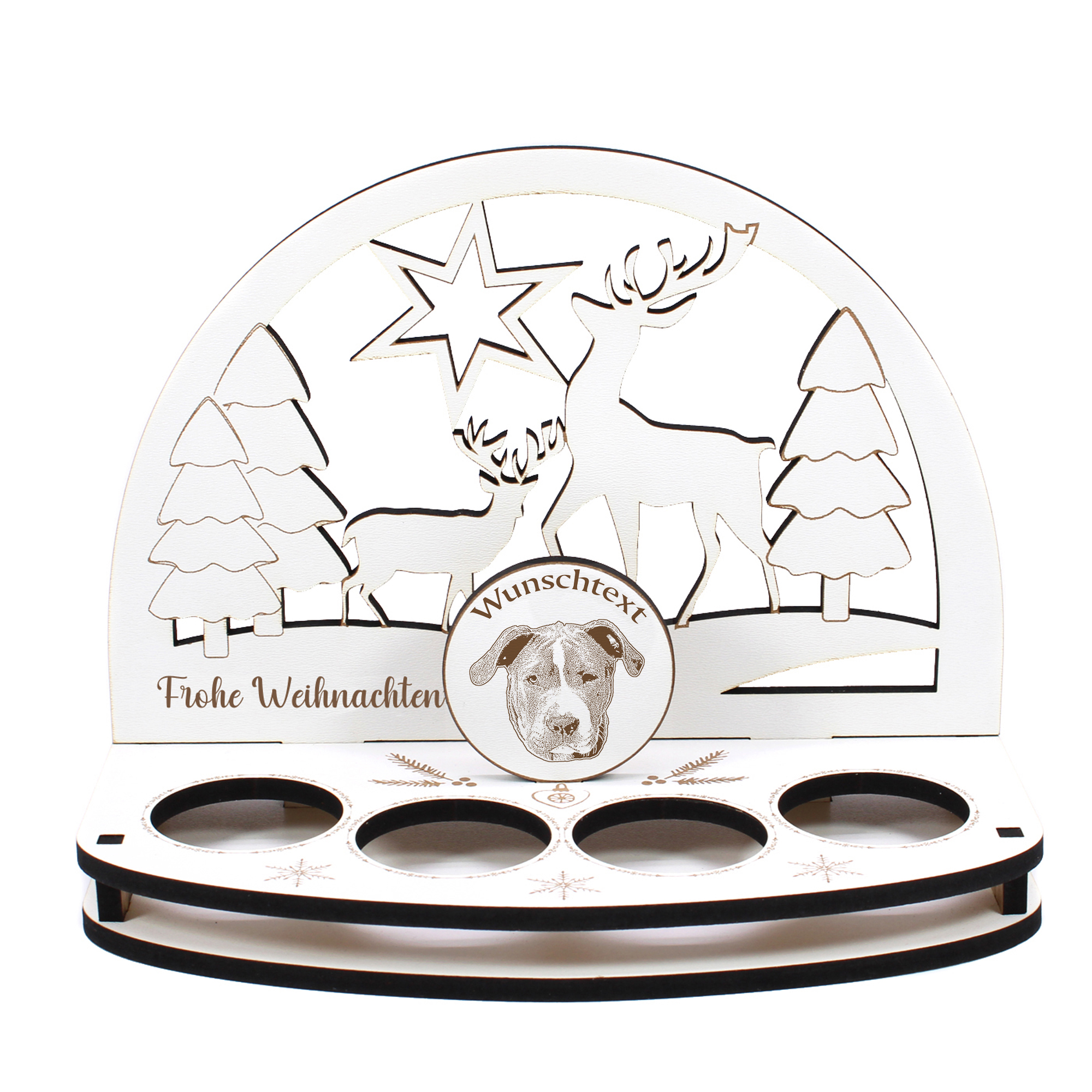 Deko Schwibbogen American Pit Bull Terrier  Teelichthalter personalisiert Weihnachten Weihnachtsdeko