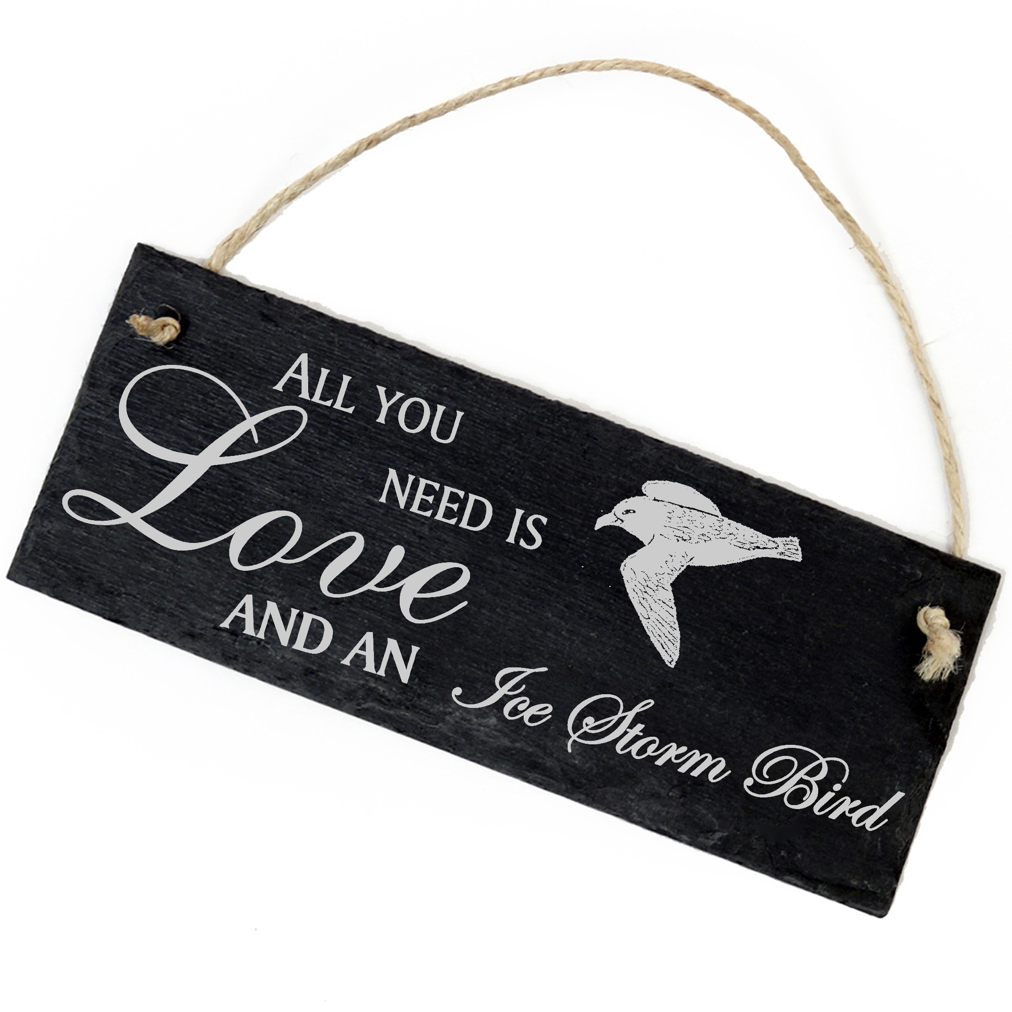 Schiefertafel Deko Nordatlantischer Eissturmvogel Schild 22 x 8 cm - All you need is Love and an Ice