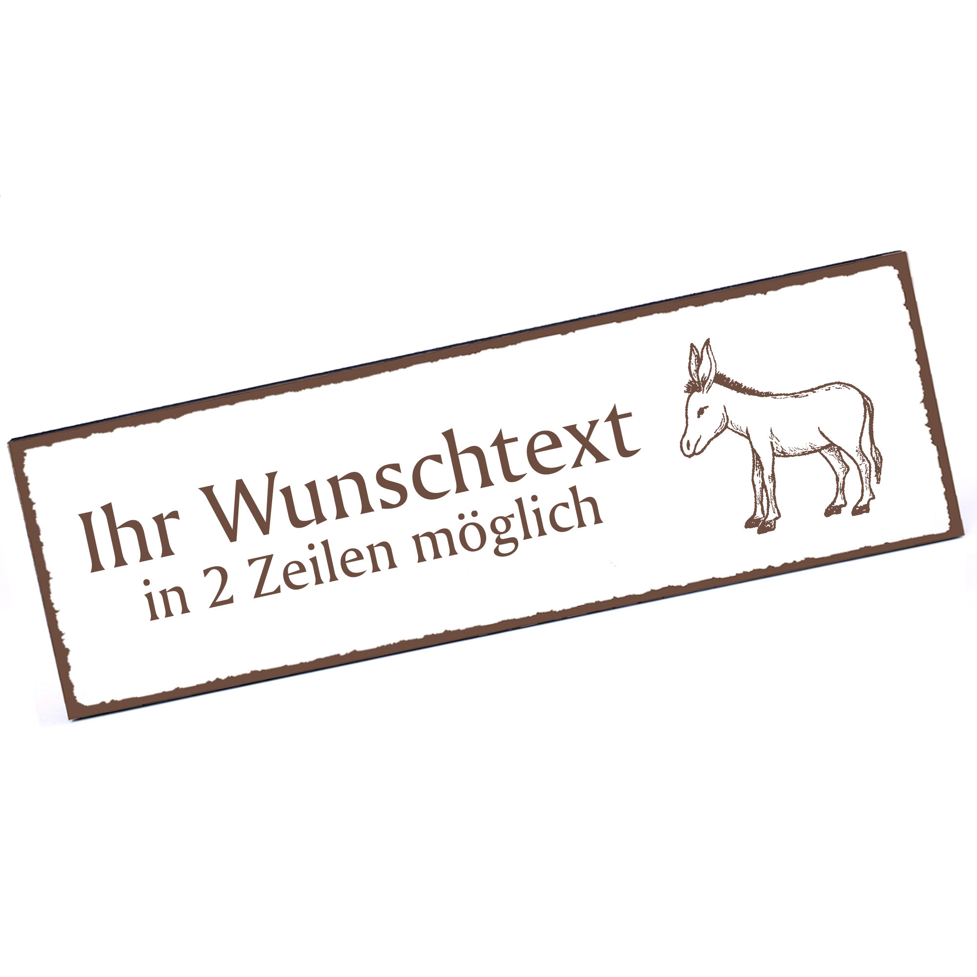 Türschild niedlicher Esel  Namensschild personalisiert mit Gravur - 150mm x 50mm - selbstklebend