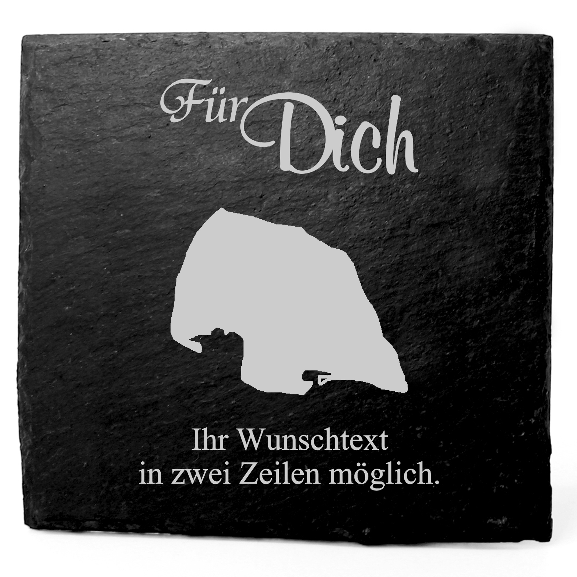 Deko Schiefer Untersetzer personalisiert Insel Fehmarn - Für Dich - 11x11cm