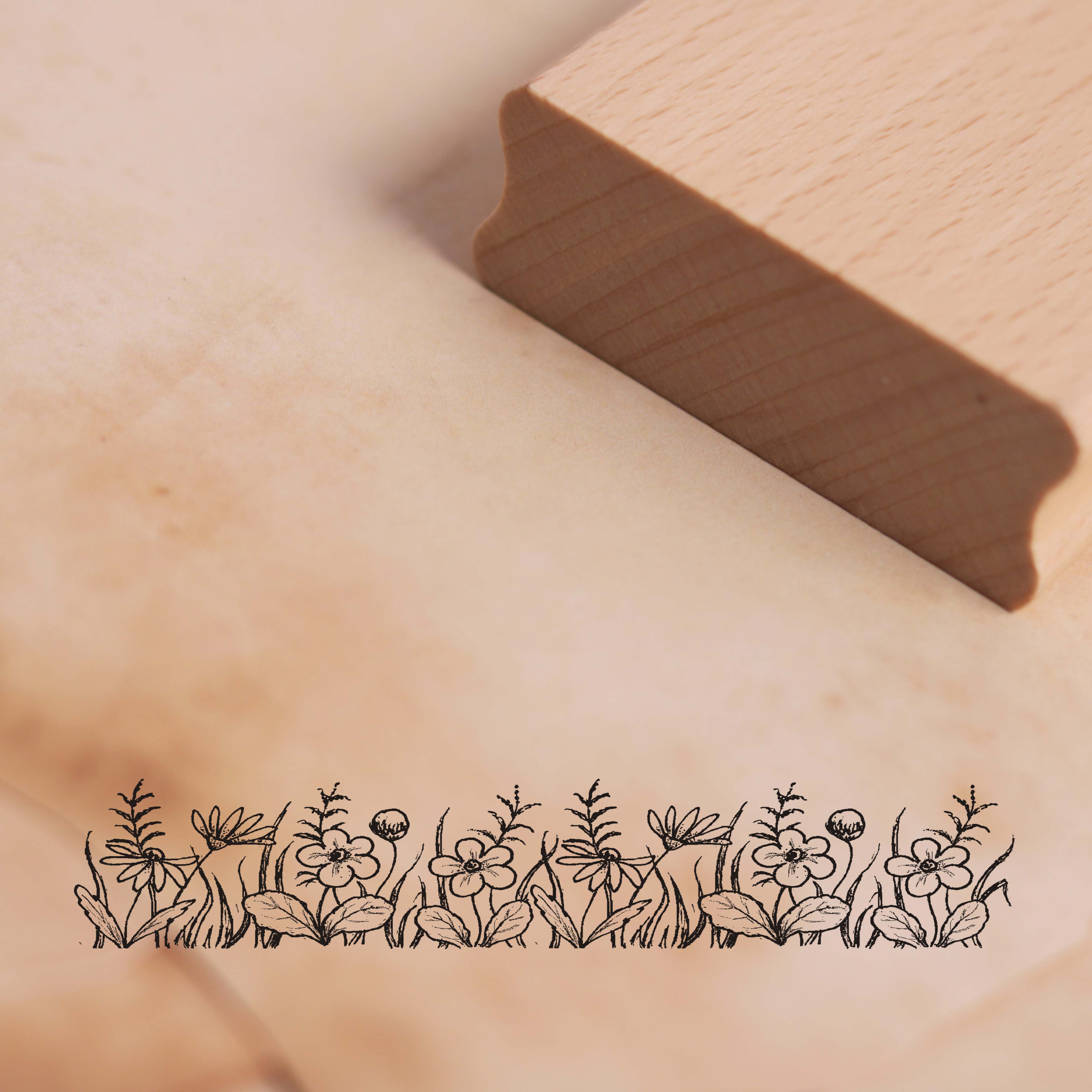 Motivstempel Wiesenblumen Sommer Bordüre Stempel 98mm x 18mm