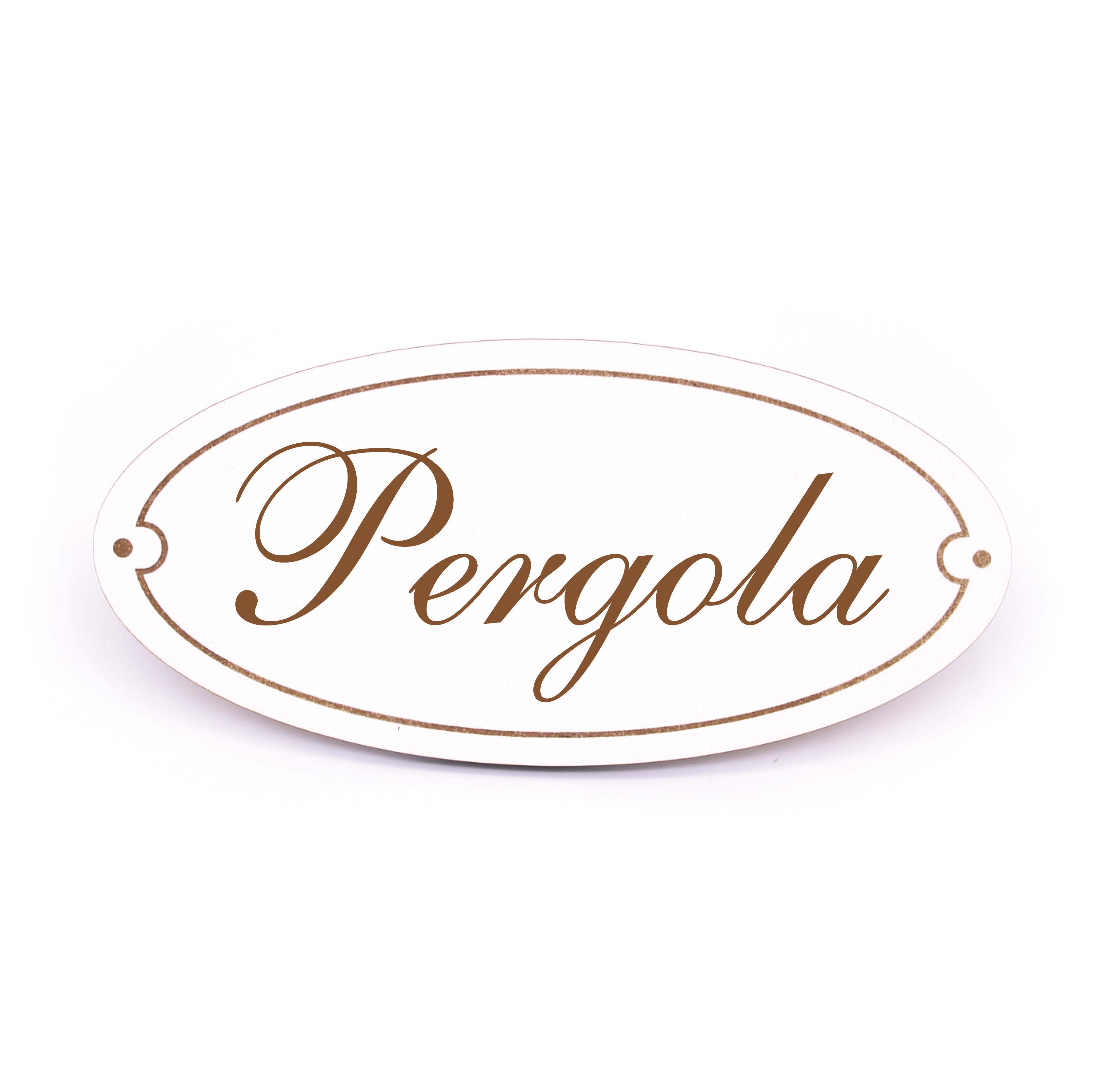 Ovales Türschild Pergola - selbstklebend - 15 x 7 cm