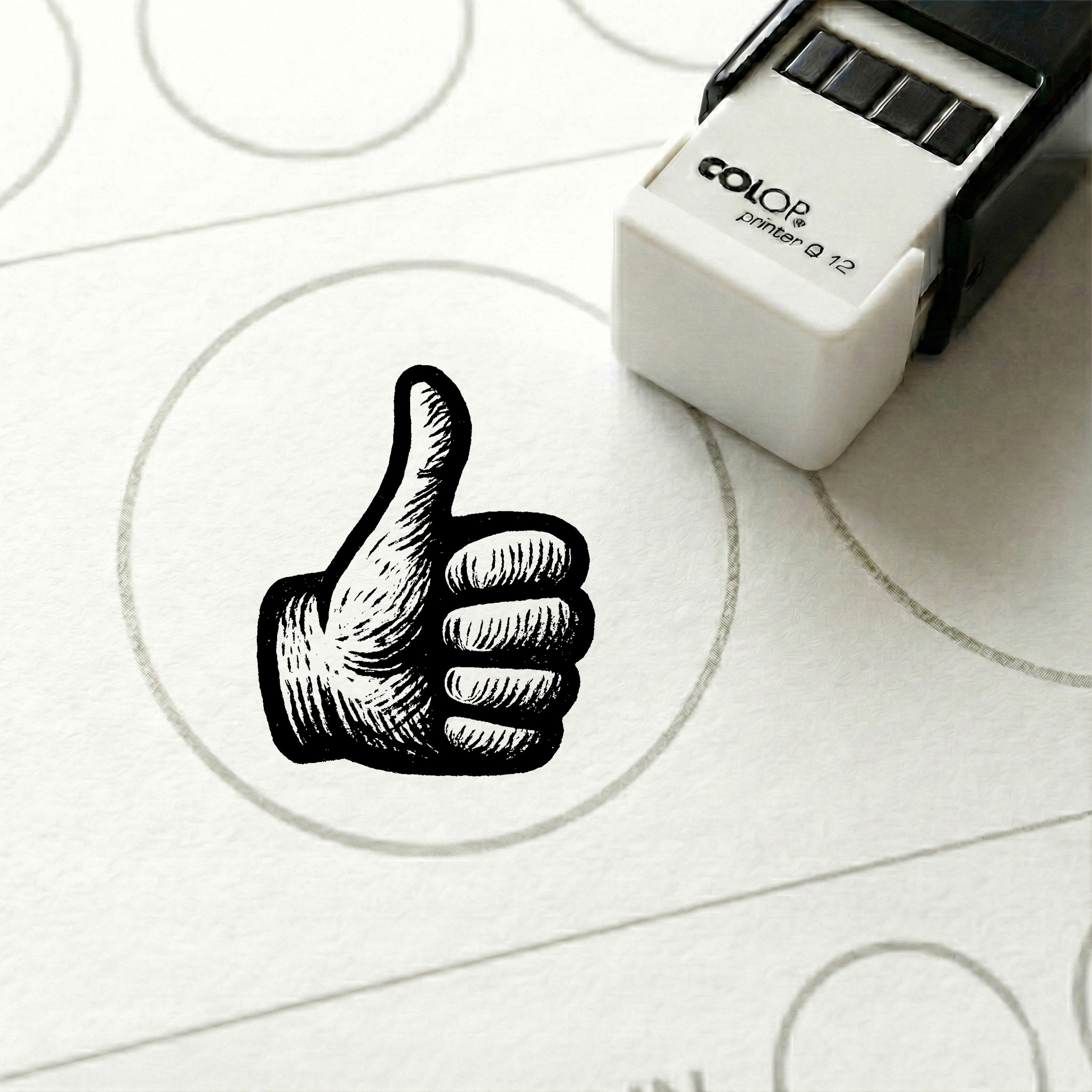 Bonusstempel Daumen hoch Thumps up 10x10 mm – Bonuskartenstempel für Unternehmen Laden Geschäft Dienstleister
