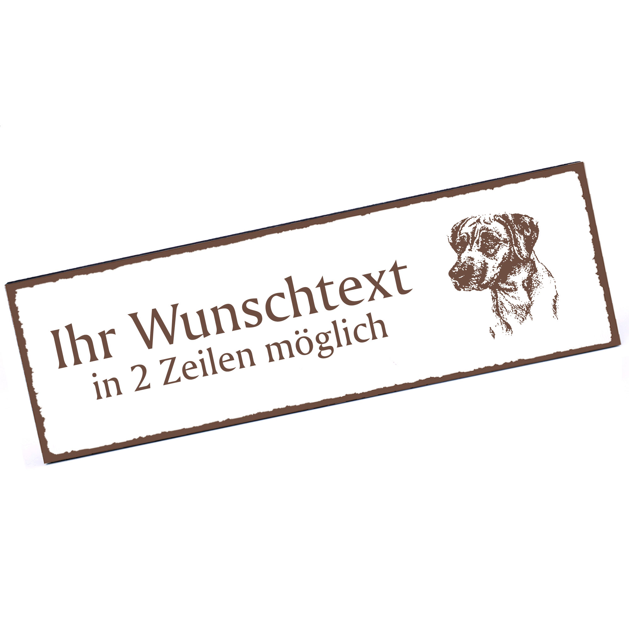 Türschild Rhodesian Ridgeback Kopf  Namensschild personalisiert mit Gravur - 150mm x 50mm - selbstkl
